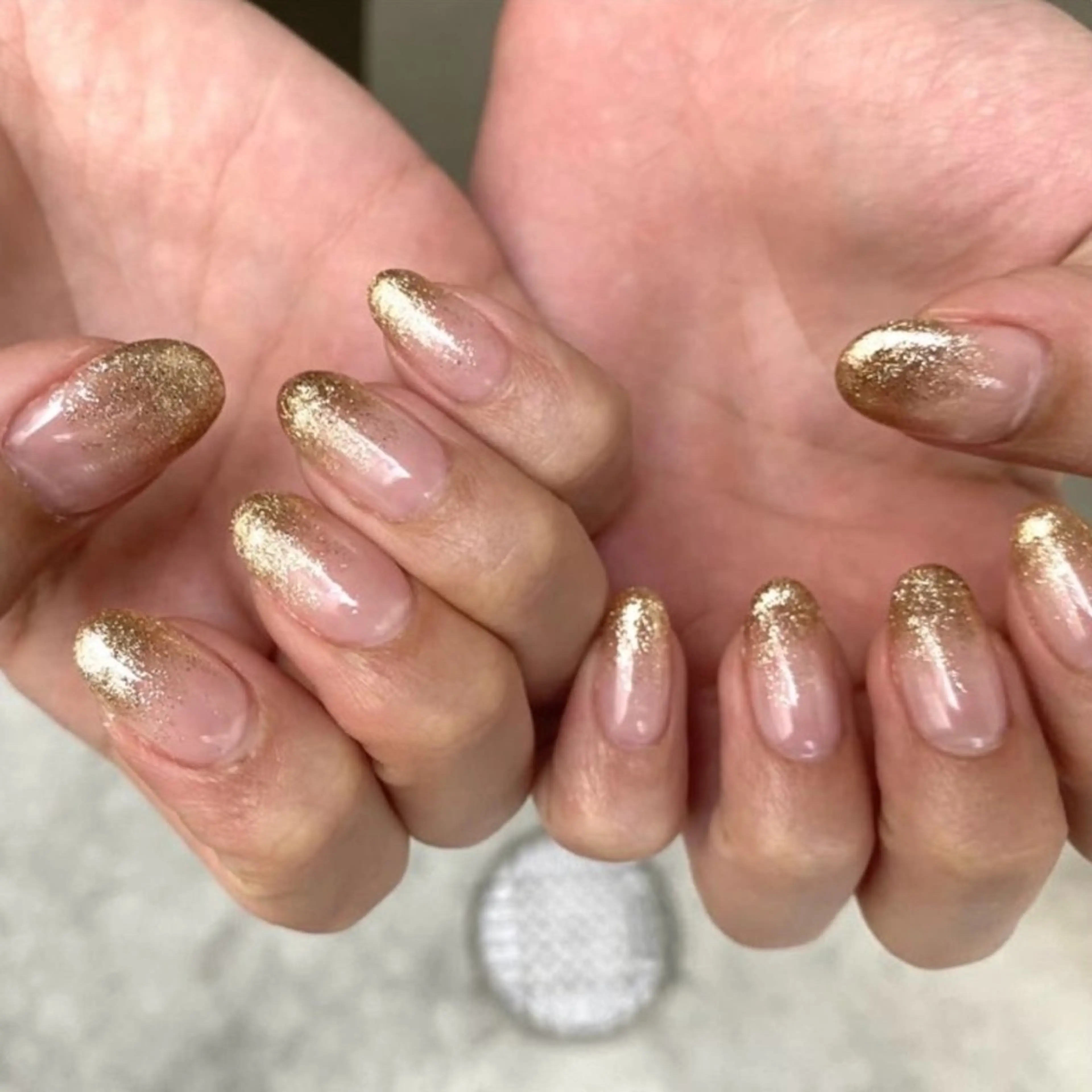 ネイル グラデーション ラメ(グリッター) ラメグラデーション ハンドネイル Sunbrown Mireiのネイルデザイン