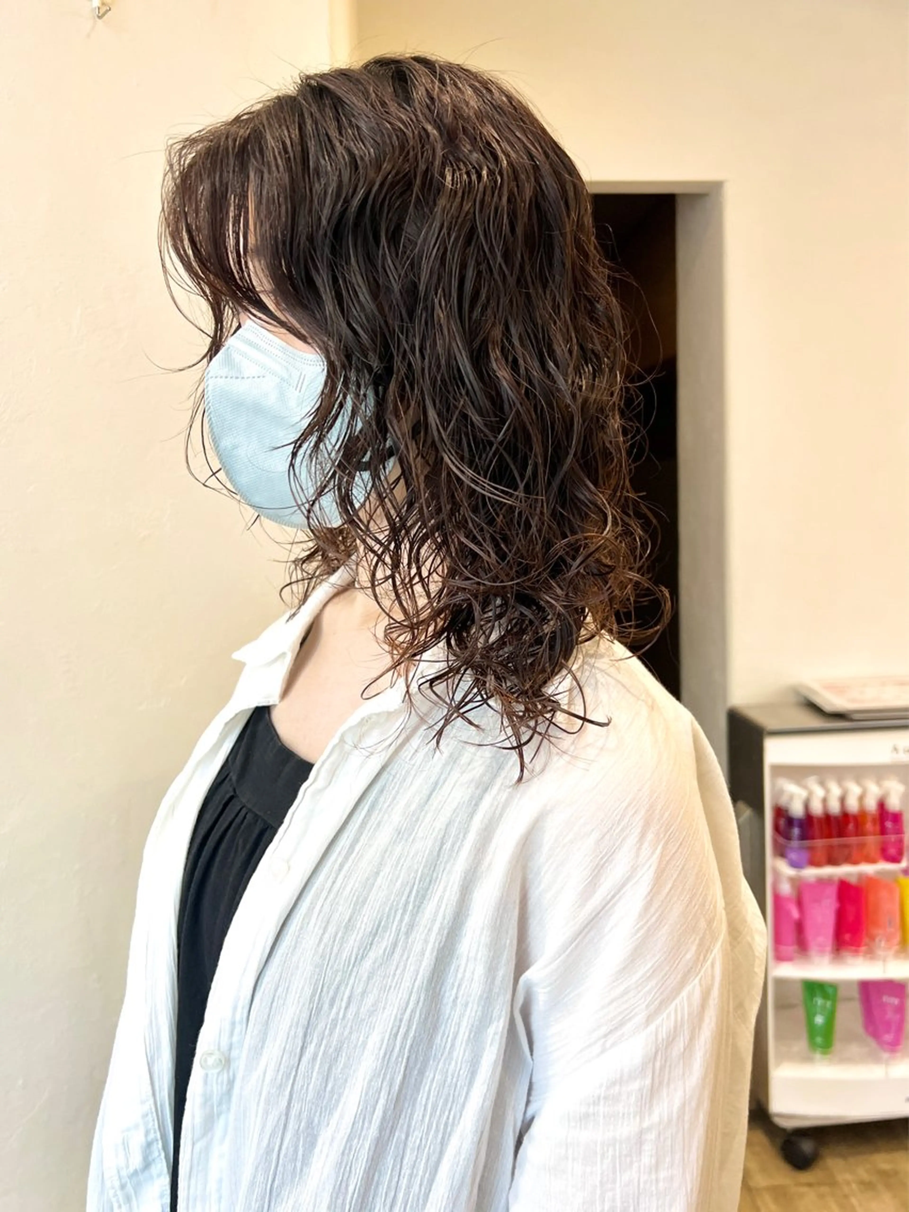 ミディアム パーマ ショート& パーマ　坂本のヘアスタイル