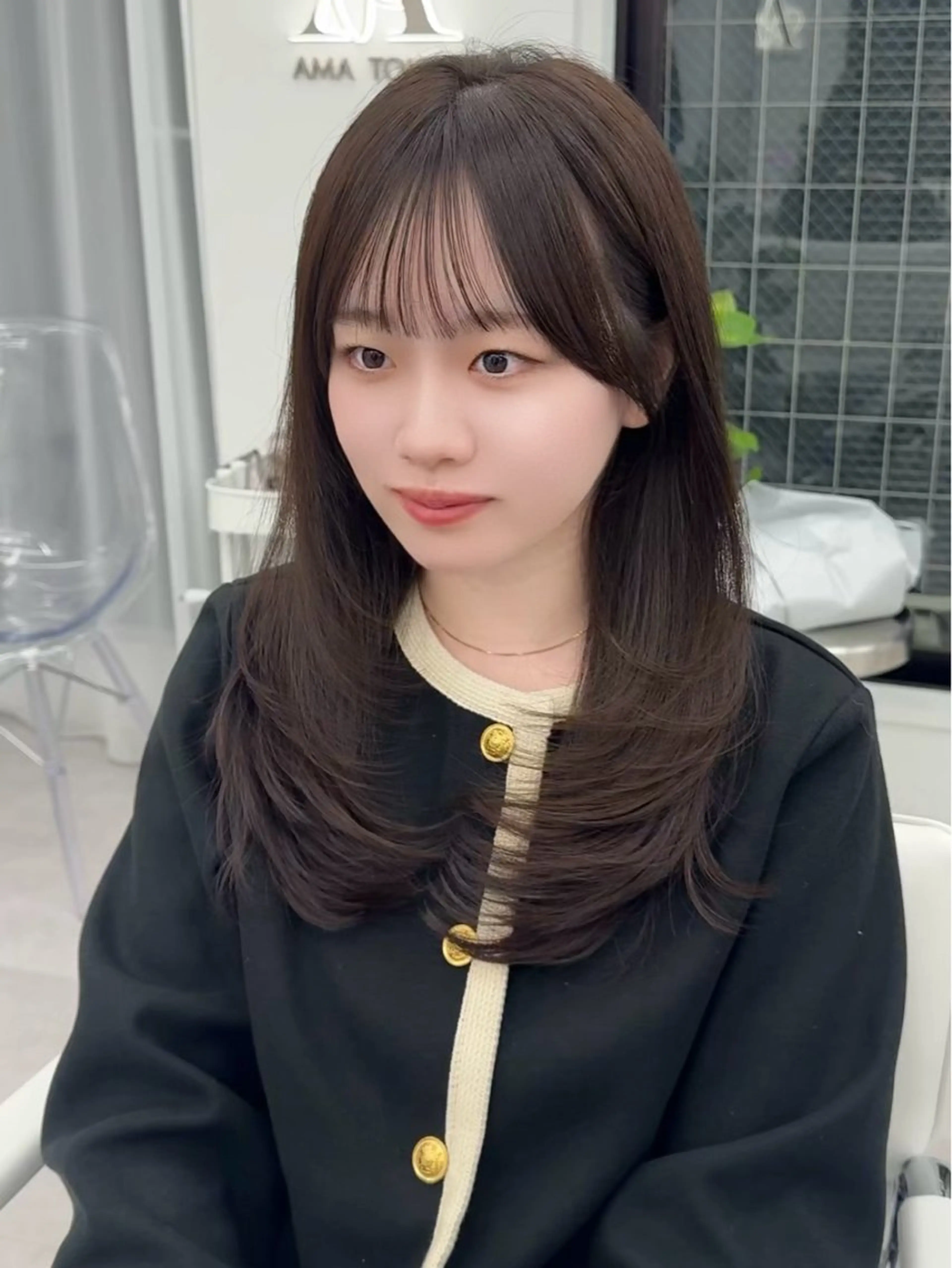 ミディアム カラー ヘアアレンジ カット ヘアカラー トリートメント 顔周り&ミディアム 特化/池袋/kokiのヘアスタイル