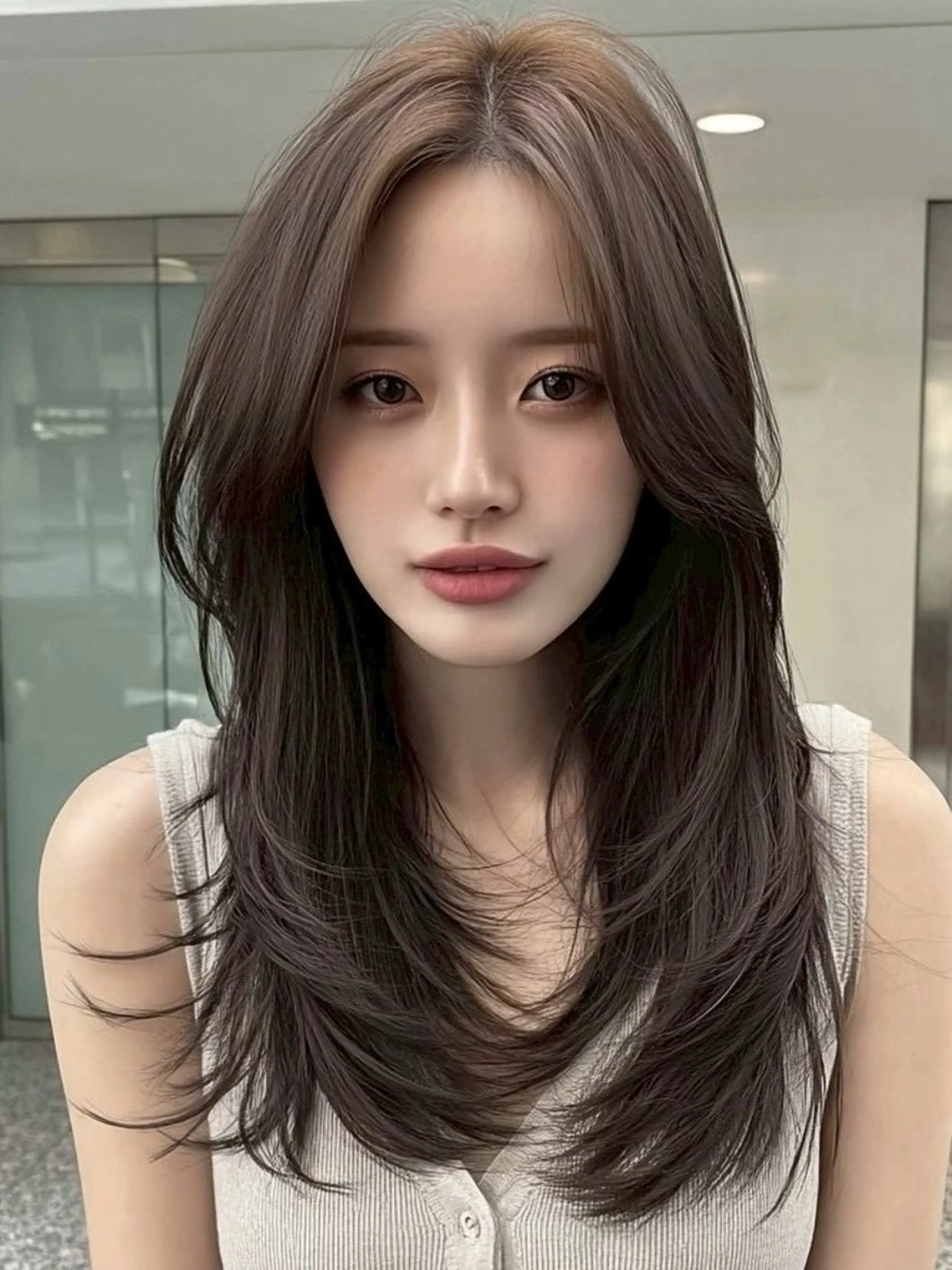 セミロング カラー 透明感カラー ダブルカラー イルミナカラー 髪質改善 似合わせカット カット ヘアカラー 美髪 Risaのヘアスタイル