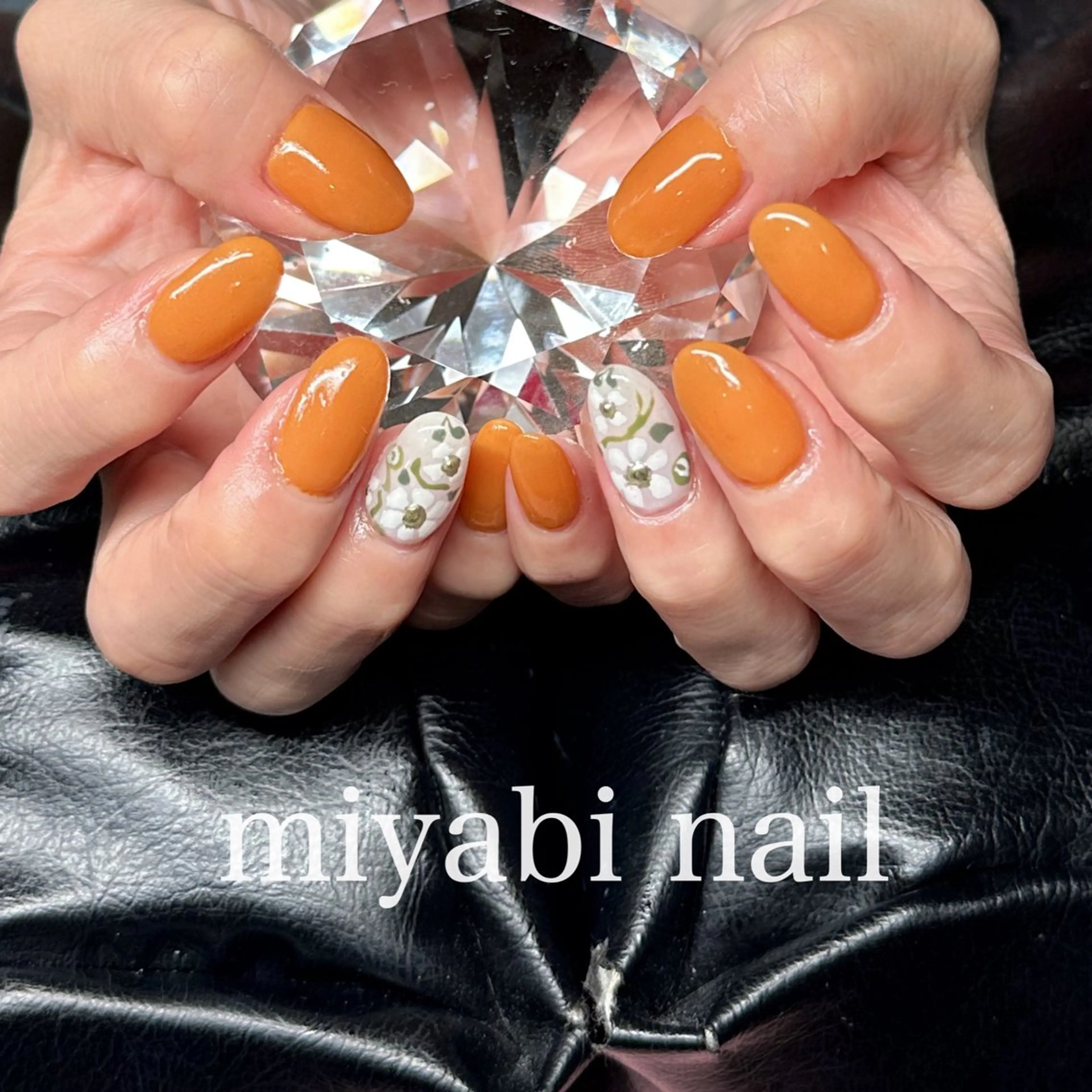 ネイル アートネイル フラワーネイル 持ち込み ハンドネイル miyabi nail 桂川駅近くのネイルデザイン