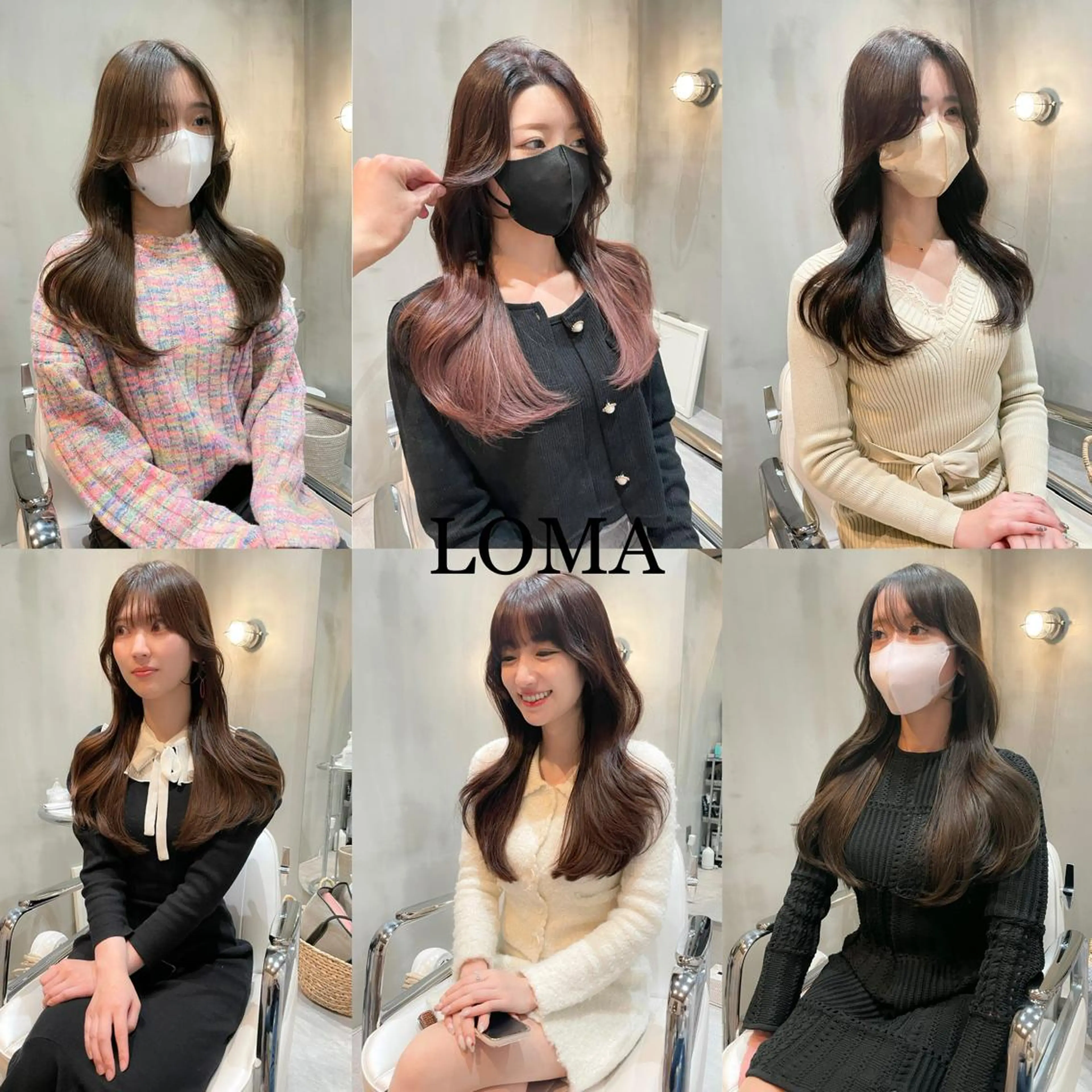 ロング ロングレイヤー 韓国風ヘア レイヤーカット ロング カット ヘアカラー トリートメント LOMA🇰🇷 銀座クボタのヘアスタイル