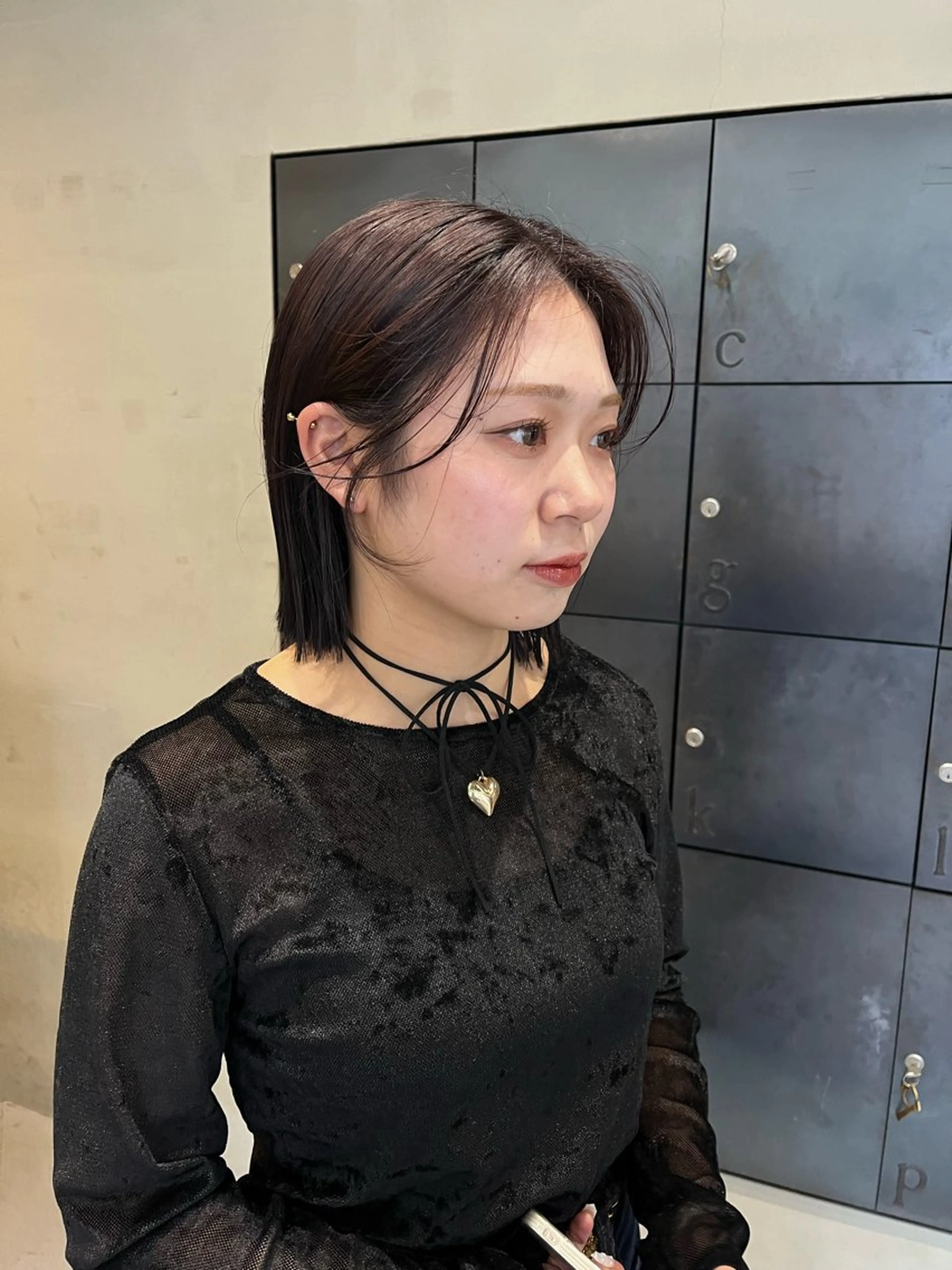 ミディアム カラー トリートメント カット ヘアカラー トリートメント なな/ICI/レイヤ ーパーマ/ボブのヘアスタイル