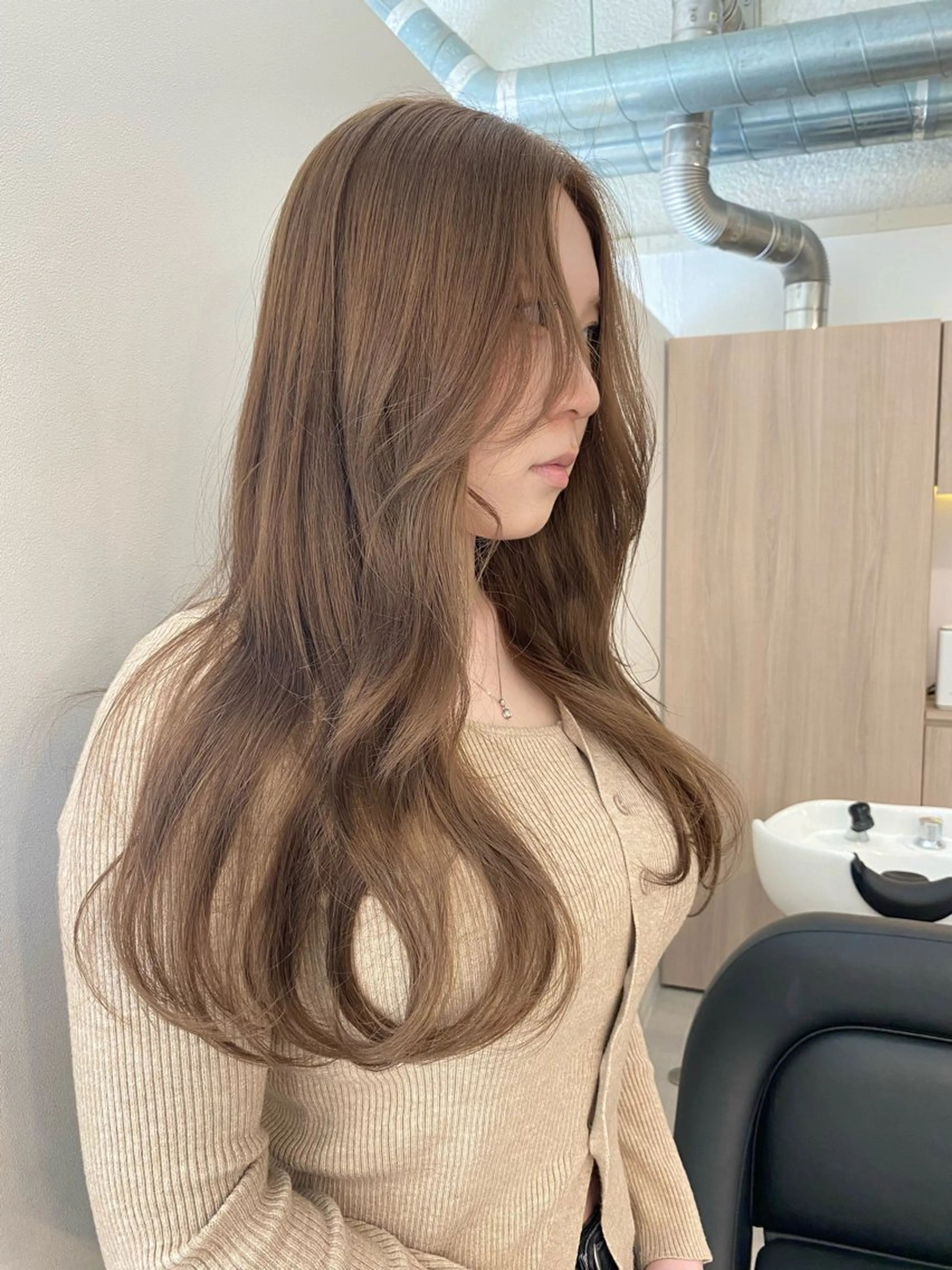 ロング カット ヘアカラー 透明感カラー／メンズ 特化kazumaのヘアスタイル