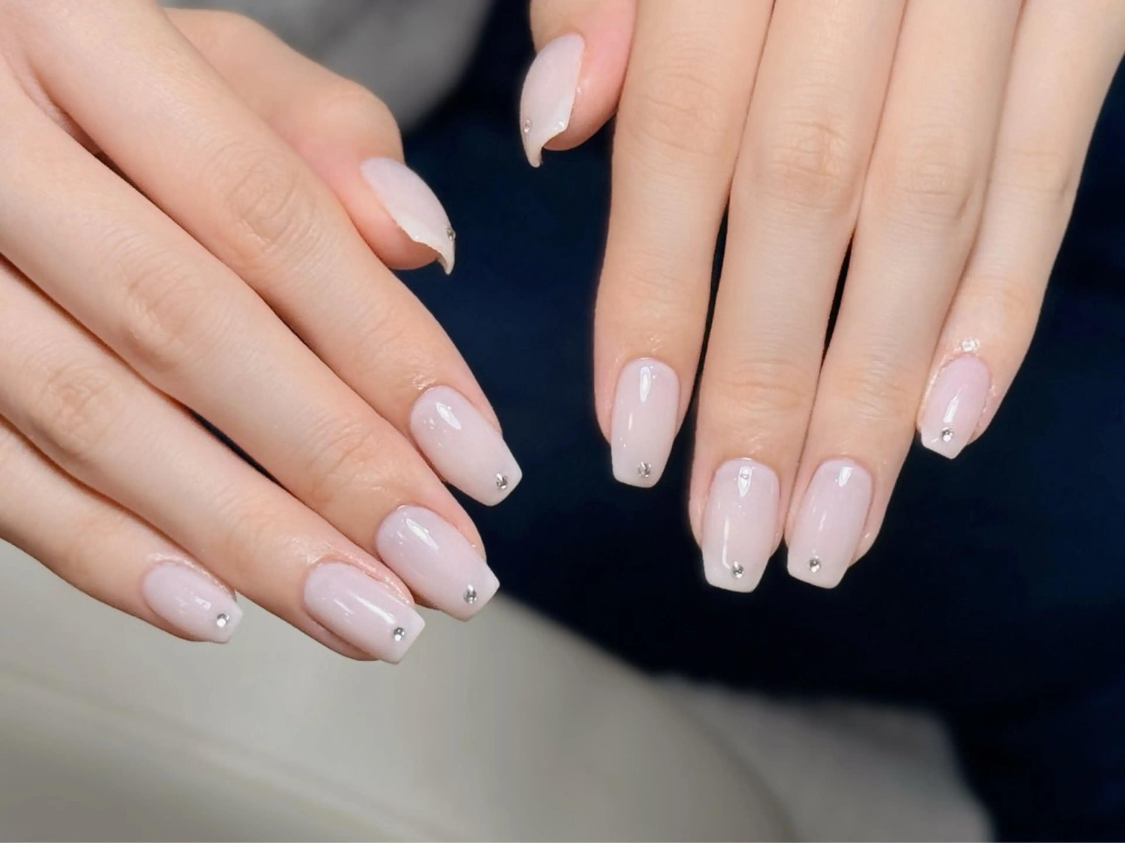 ネイル アートネイル オーロラネイル チークネイル フレンチネイル ガラスフレンチ ハンドネイル 🎀🎀YooLi Nail Salonのネイルデザイン
