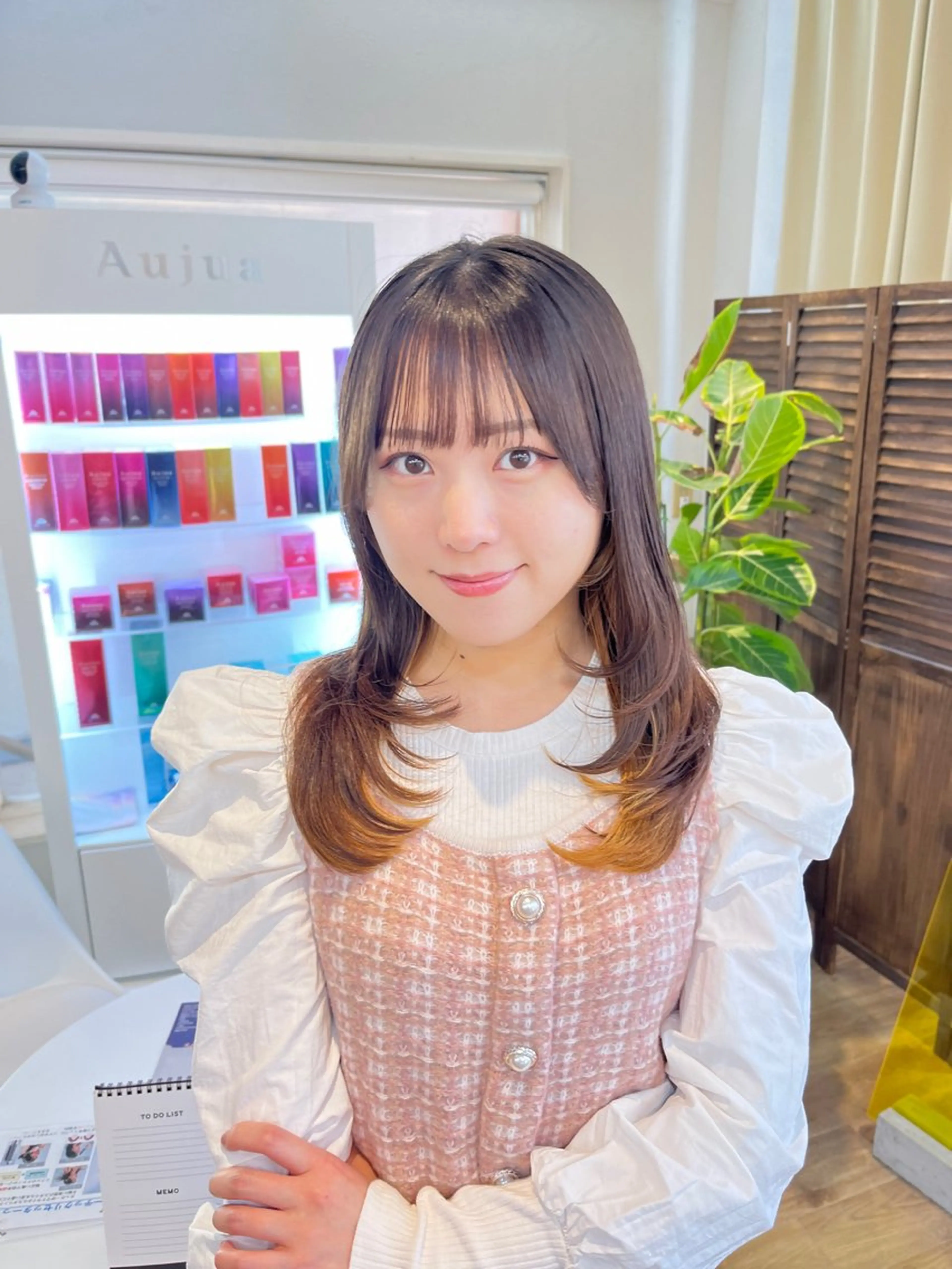 【髪質に合わせたケアでツヤ髪へ】カット+カラー+オージュアトリートメントの写真
