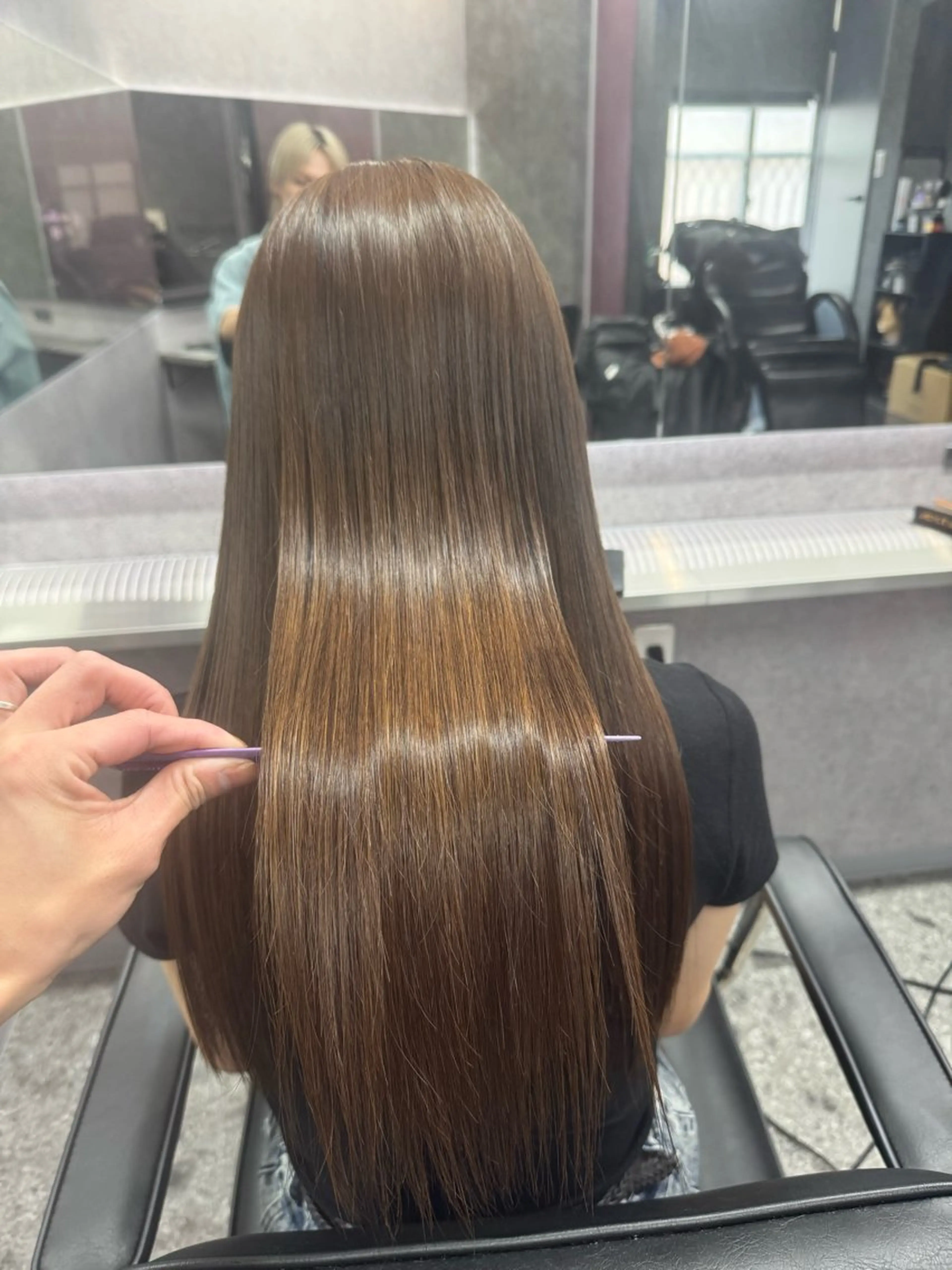 ロング カット 縮毛矯正 トリートメント レイヤーカット 艶髪/西尾 幸樹のヘアスタイル