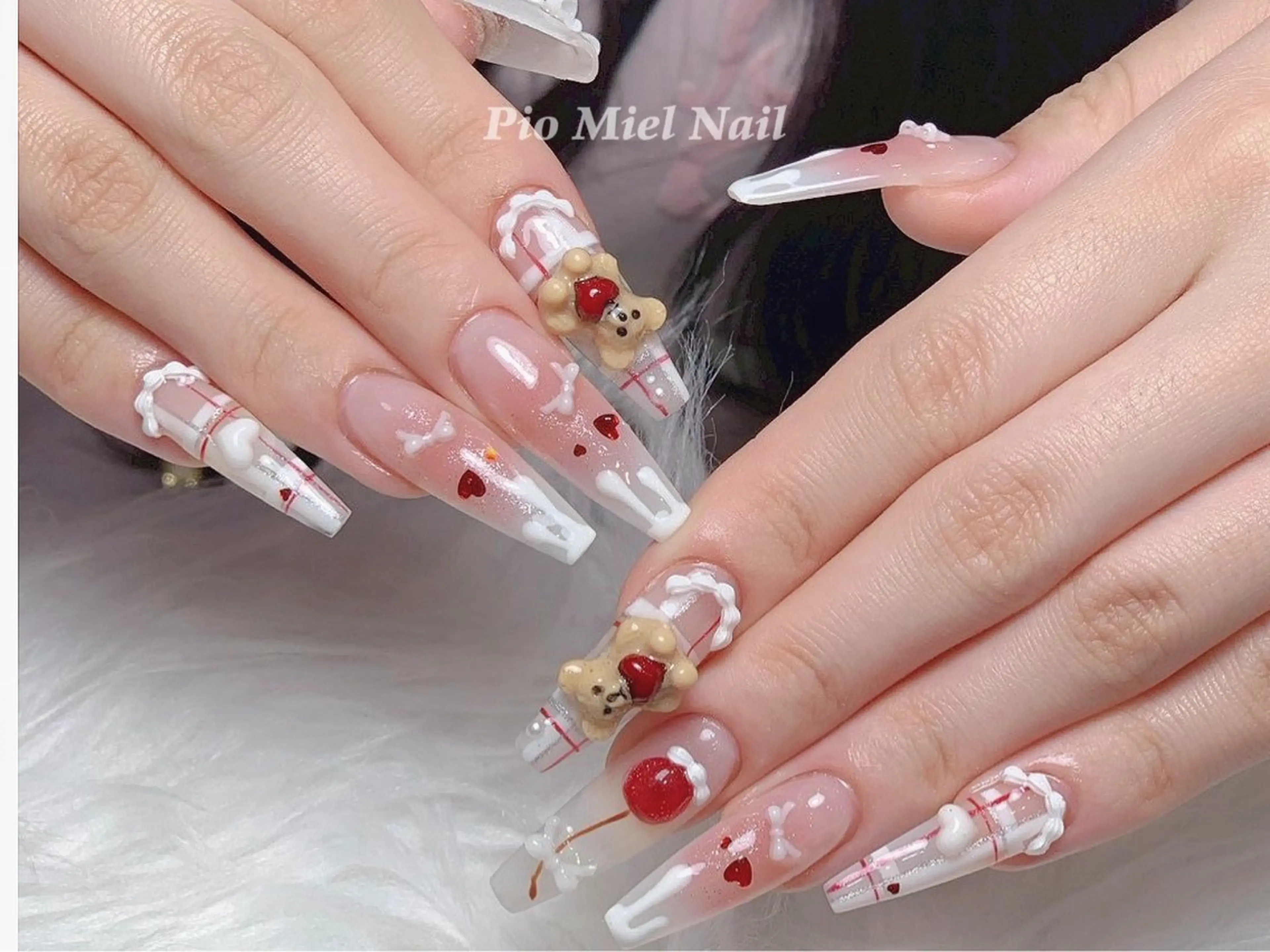 ネイル ハンドネイル HANA 長さだしのネイルデザイン