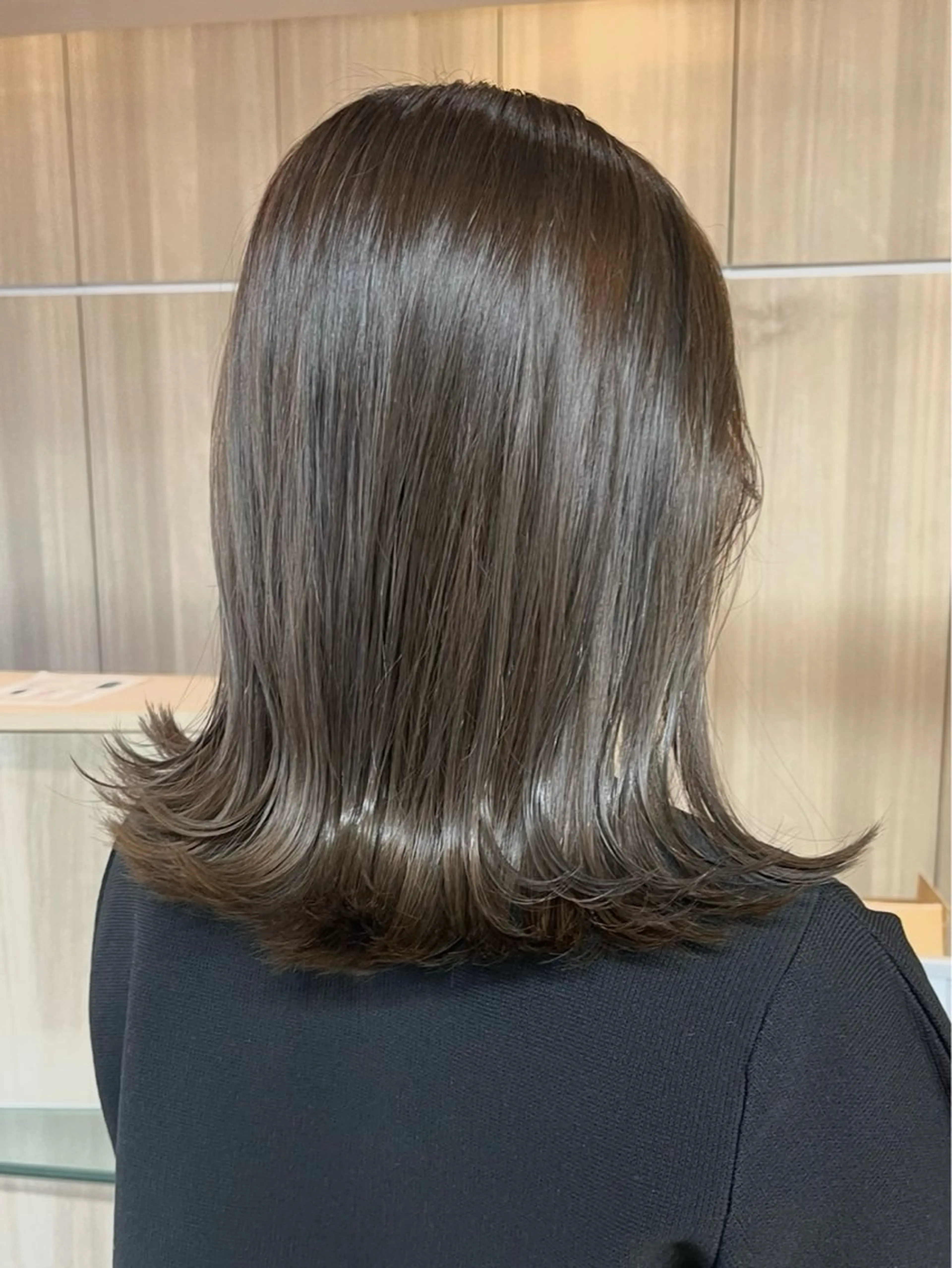 ミディアム カラー ヘアカラー トリートメント 野田頭 心🌿/ボブ レイヤー/艶カラーのヘアスタイル