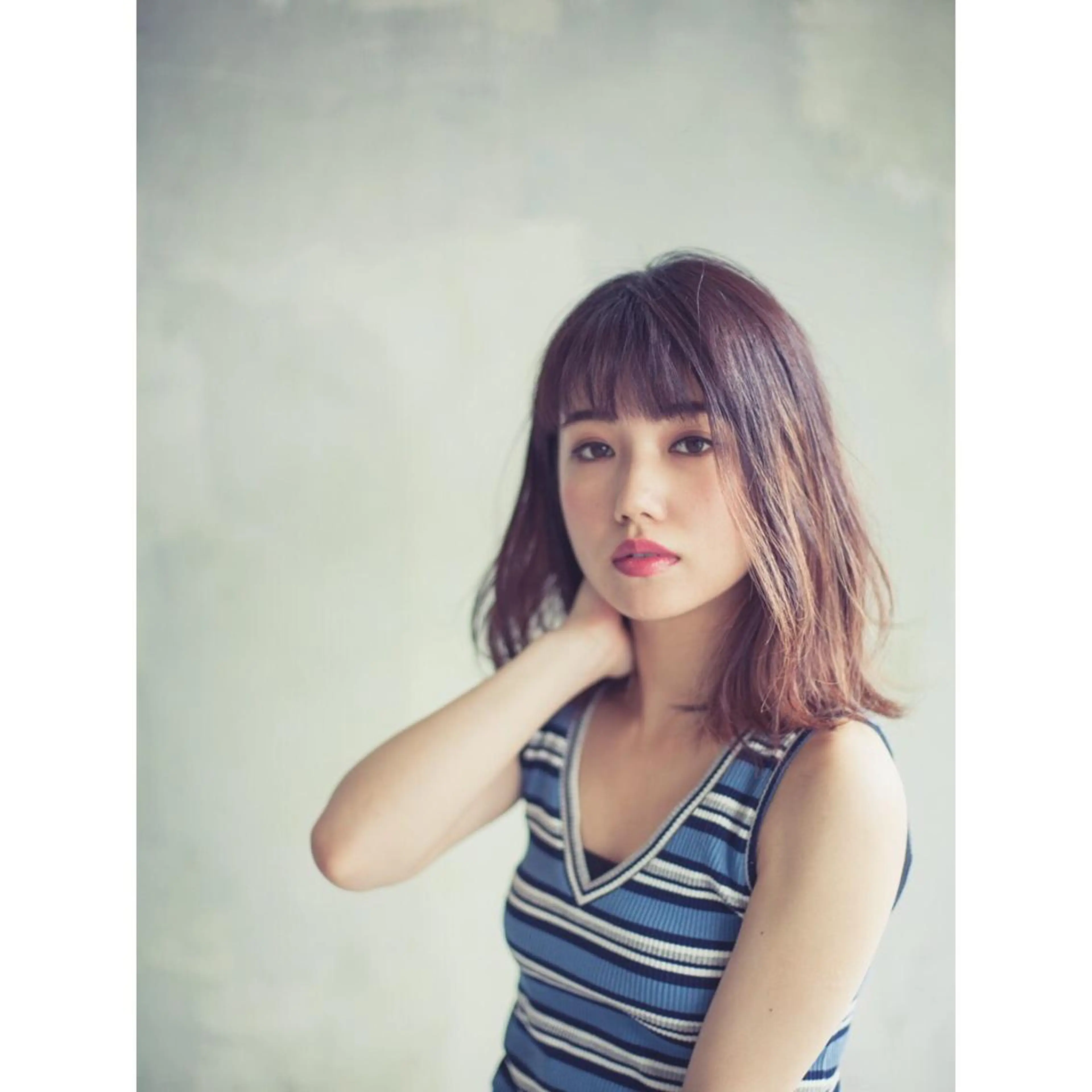 ミディアム カラー カット ヘアカラー トリートメント (スタイリスト)牧 好美のヘアスタイル