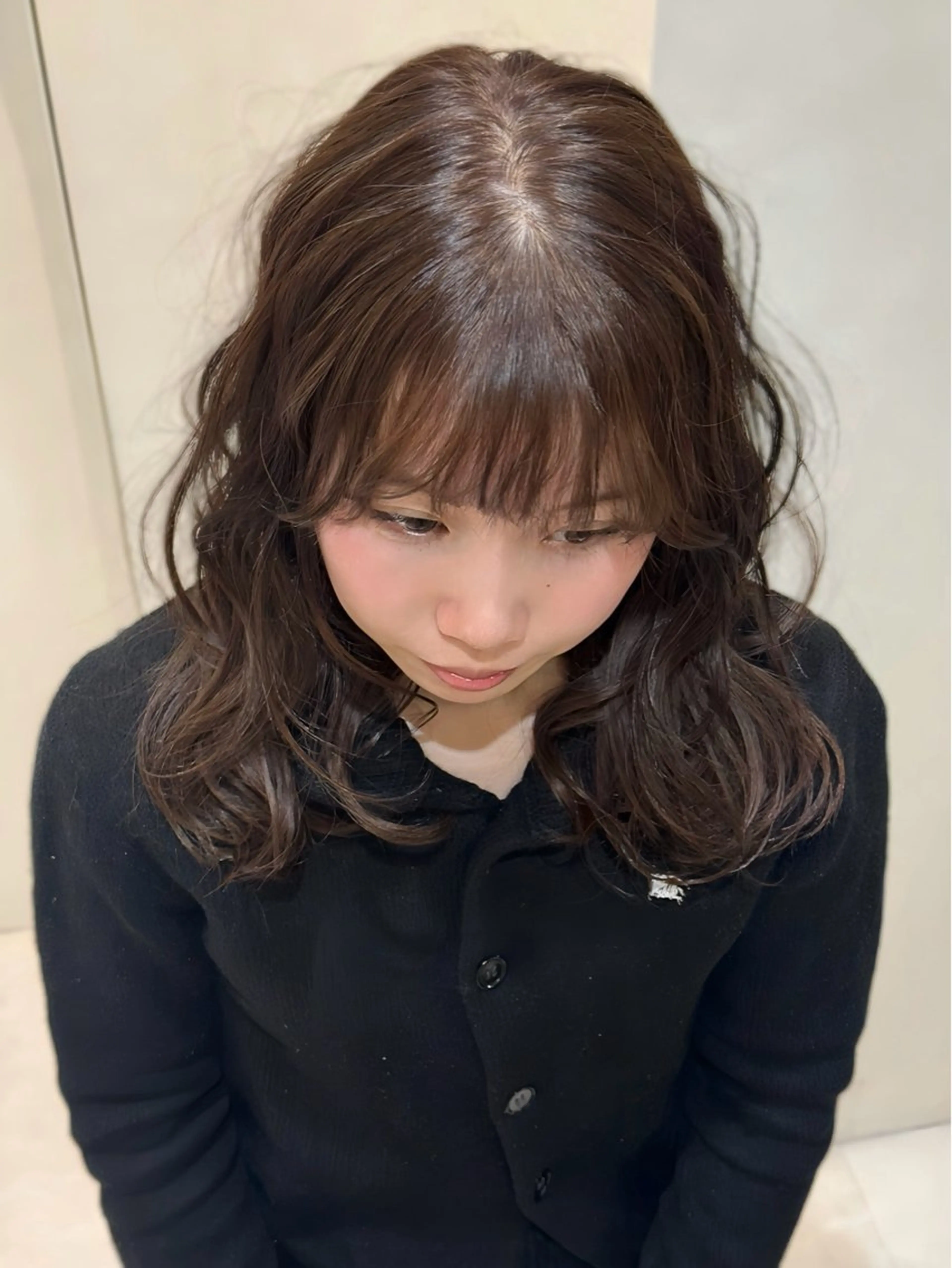 ミディアム ヘアカラー トリートメント ao - 赤み消し ベージュ/大阪梅田のヘアスタイル