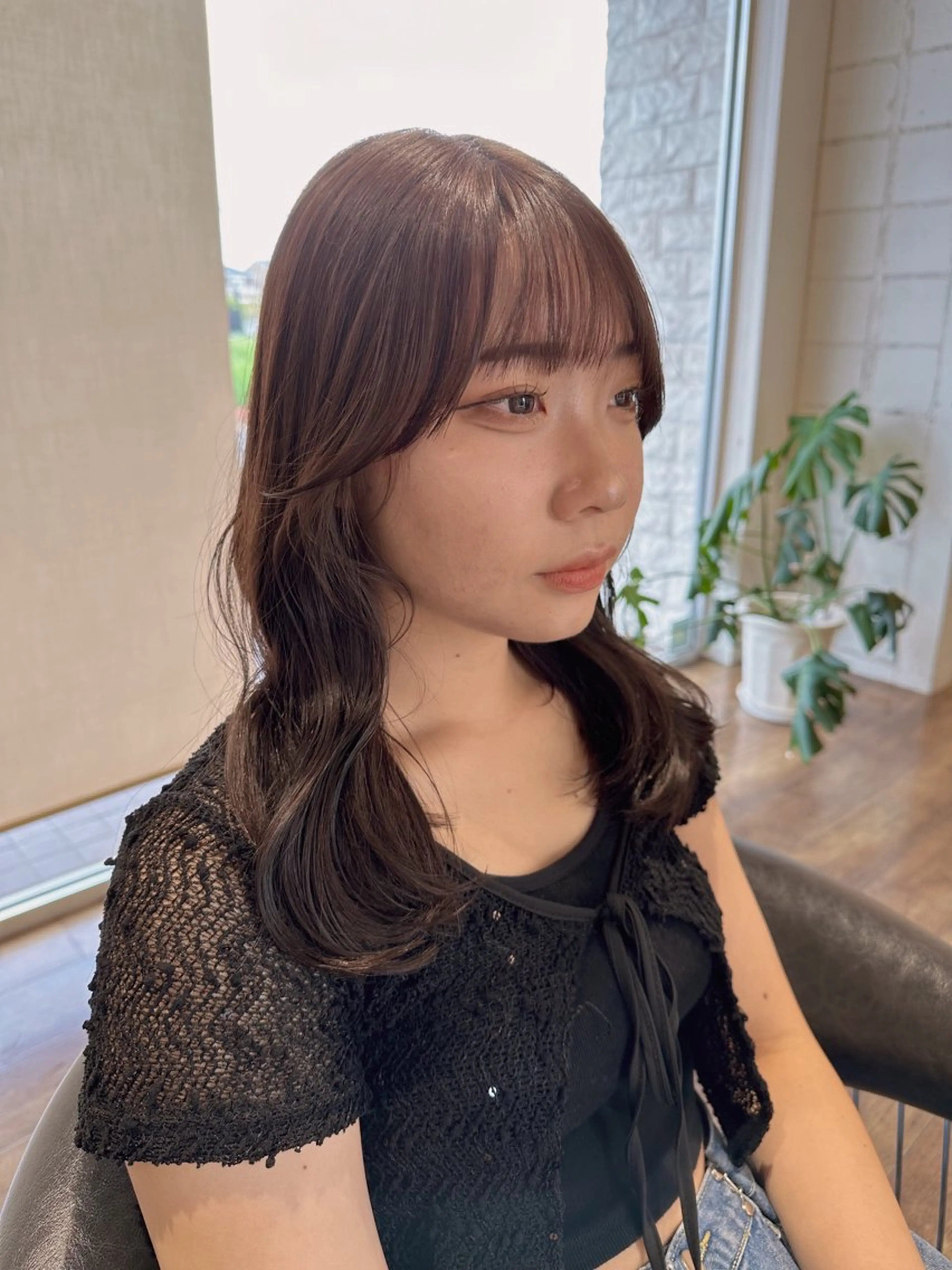 セミロング ヨシンモリ 韓国風ヘア カット トリートメント ショート/レイヤー/ ボブ/安本和史のヘアスタイル