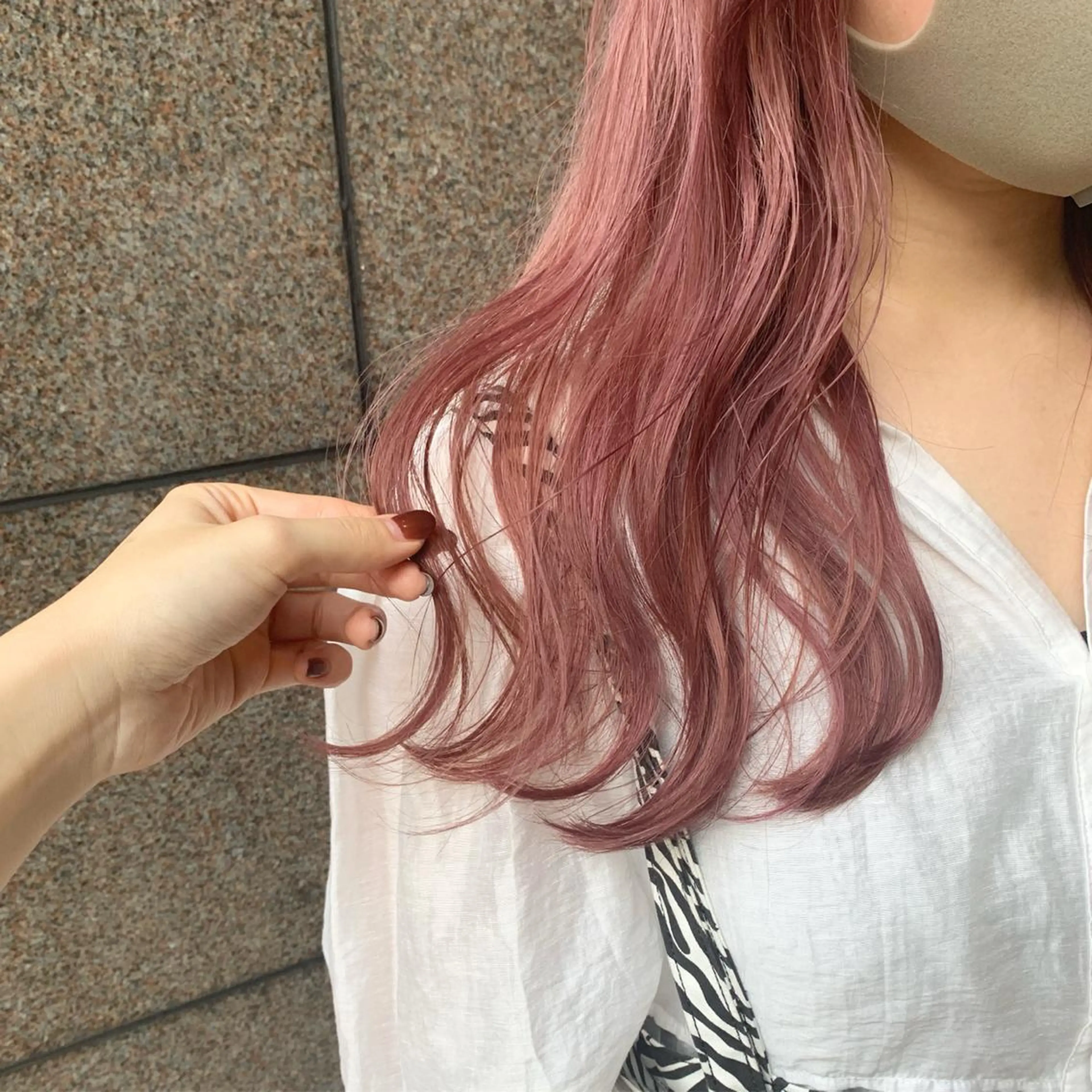 ロング カラー ピンクカラー ヘアカラー トリートメント 🎀taro ブリーチなしカラーのヘアスタイル