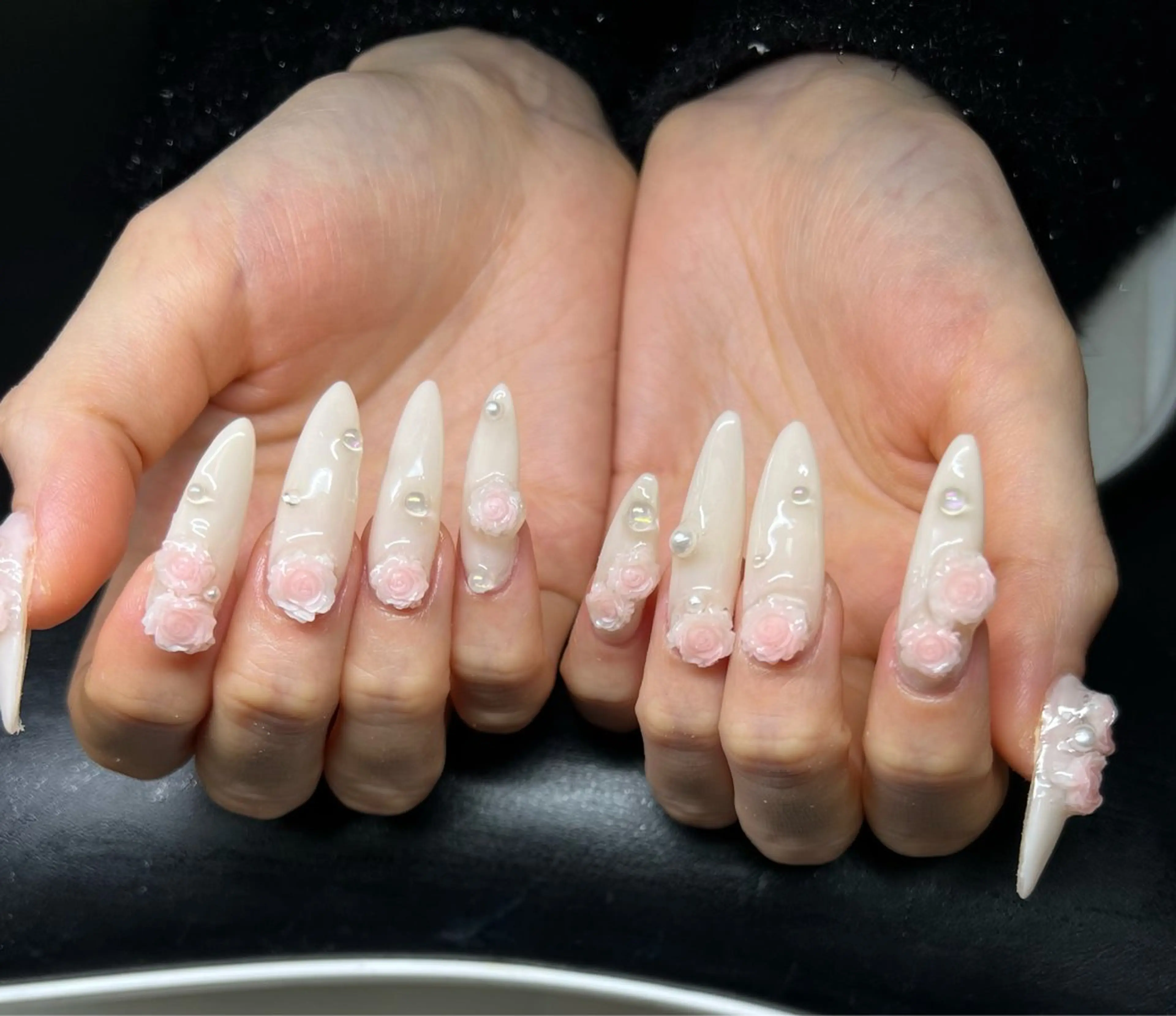 ネイル 長さ出し グラデーション キラキラネイル マグネットネイル ミラーネイル Lee Nails チップ長さだし専門店のネイルデザイン