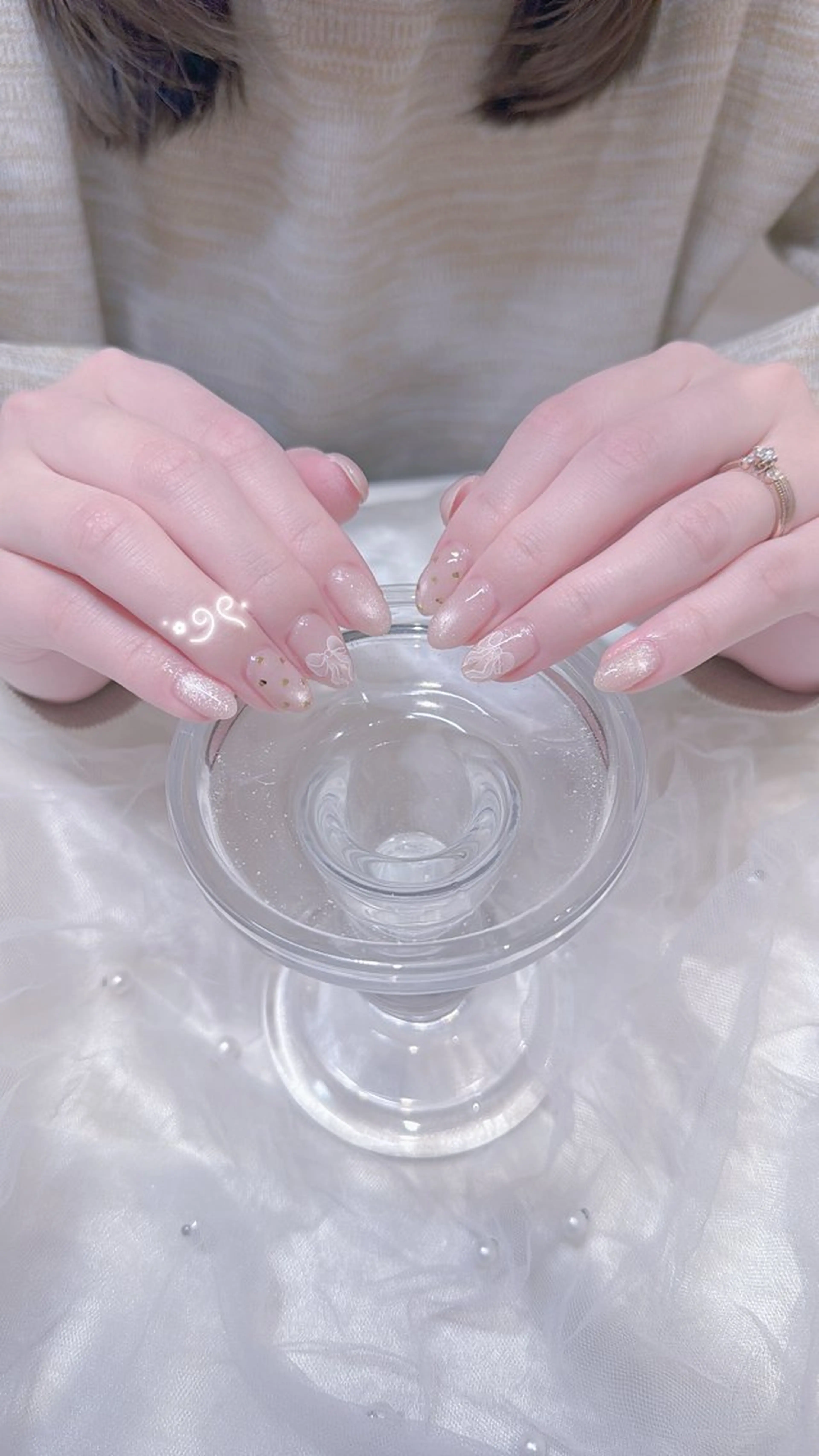 ネイル リボン ハンドネイル GOTODAYシェアサロン名古屋PARCO店所属・୨୧ ayakaのネイルデザイン