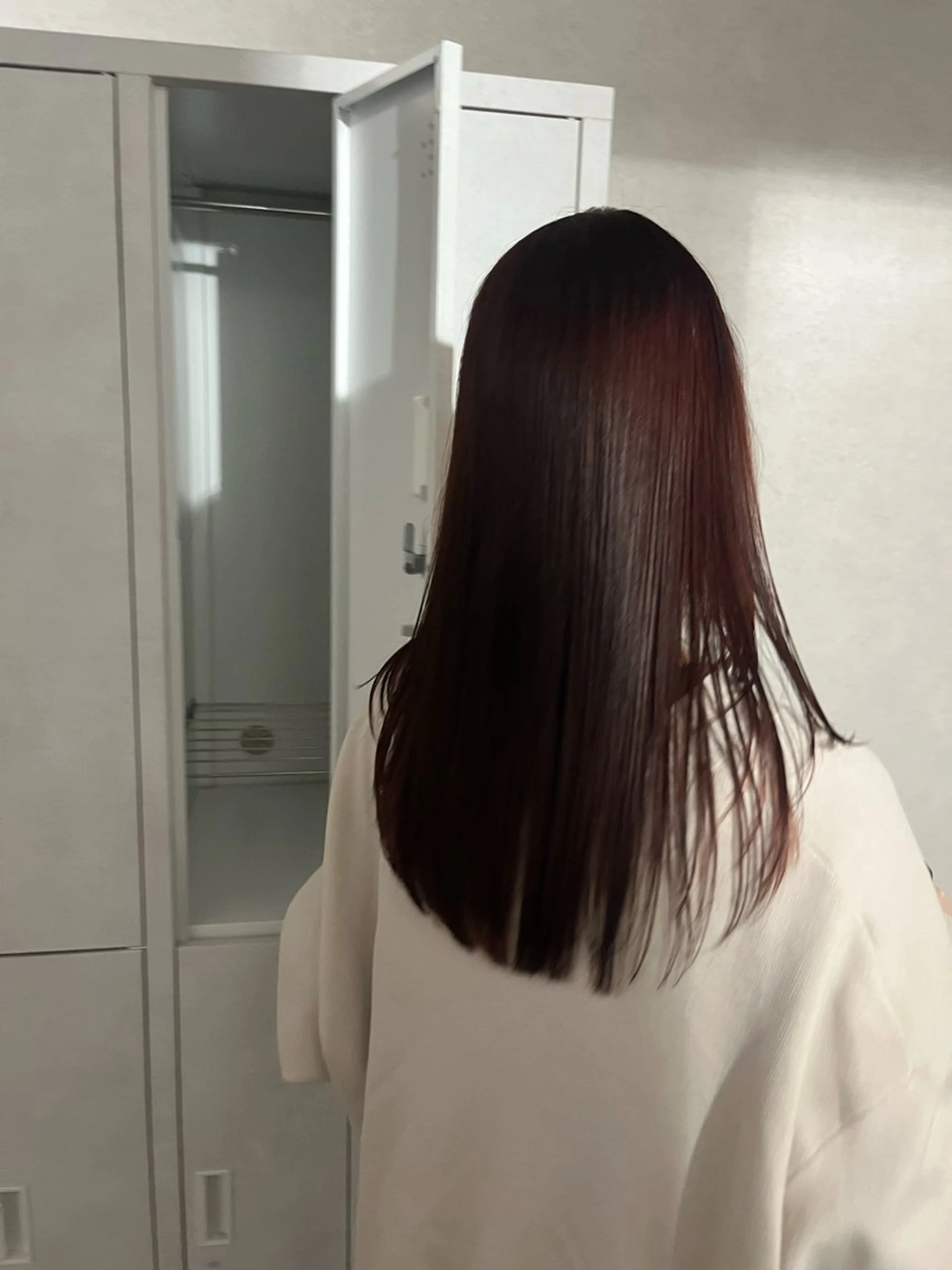 セミロング カラー ブラウンカラー レッドカラー レッドブラウン anon Loemのヘアスタイル