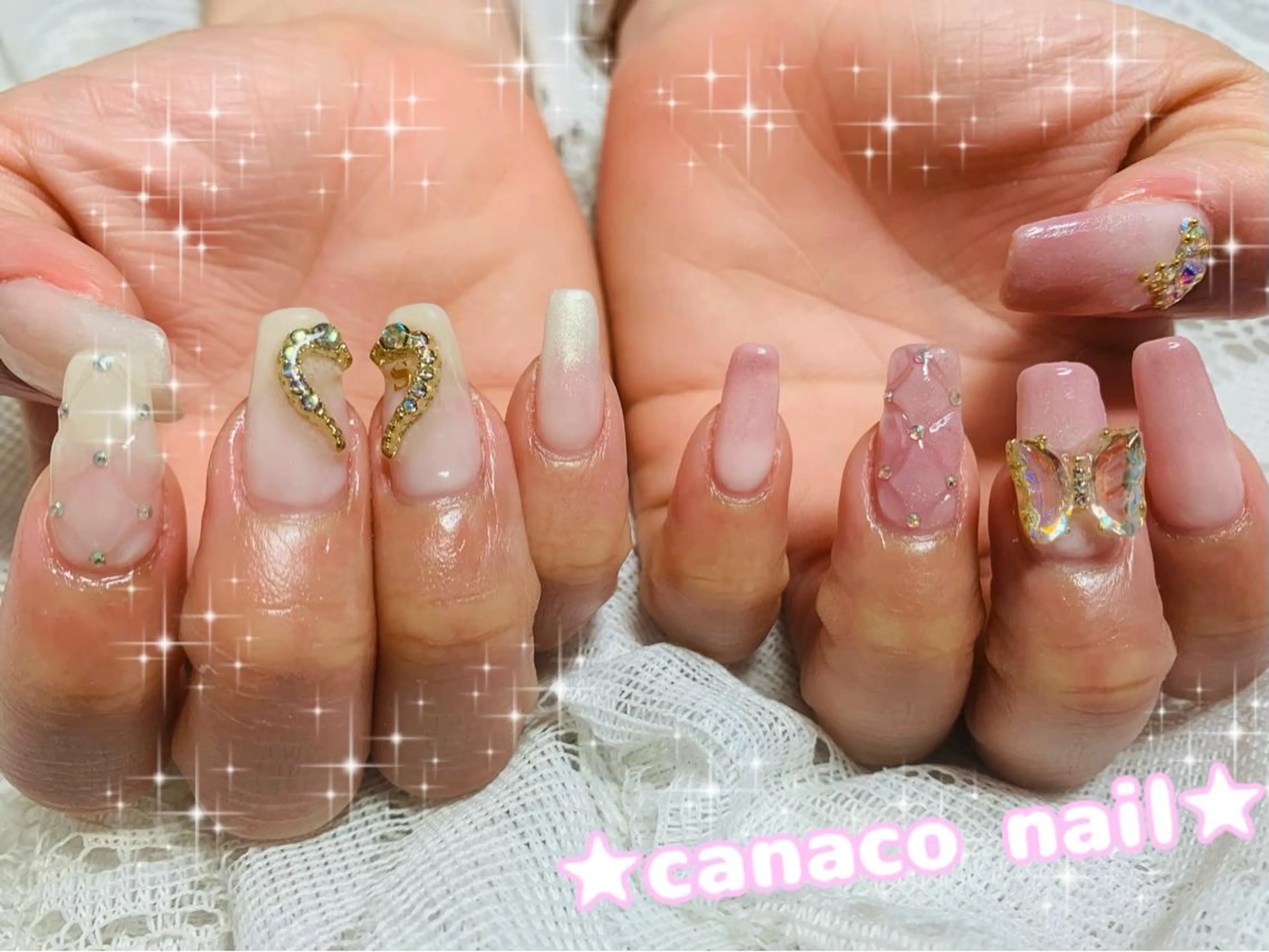 ネイル アートネイル ジェルネイル パラジェル ストーンネイル ワンホンネイル ハンドネイル ハンドケア ベテランネイル cnc nailのネイルデザイン