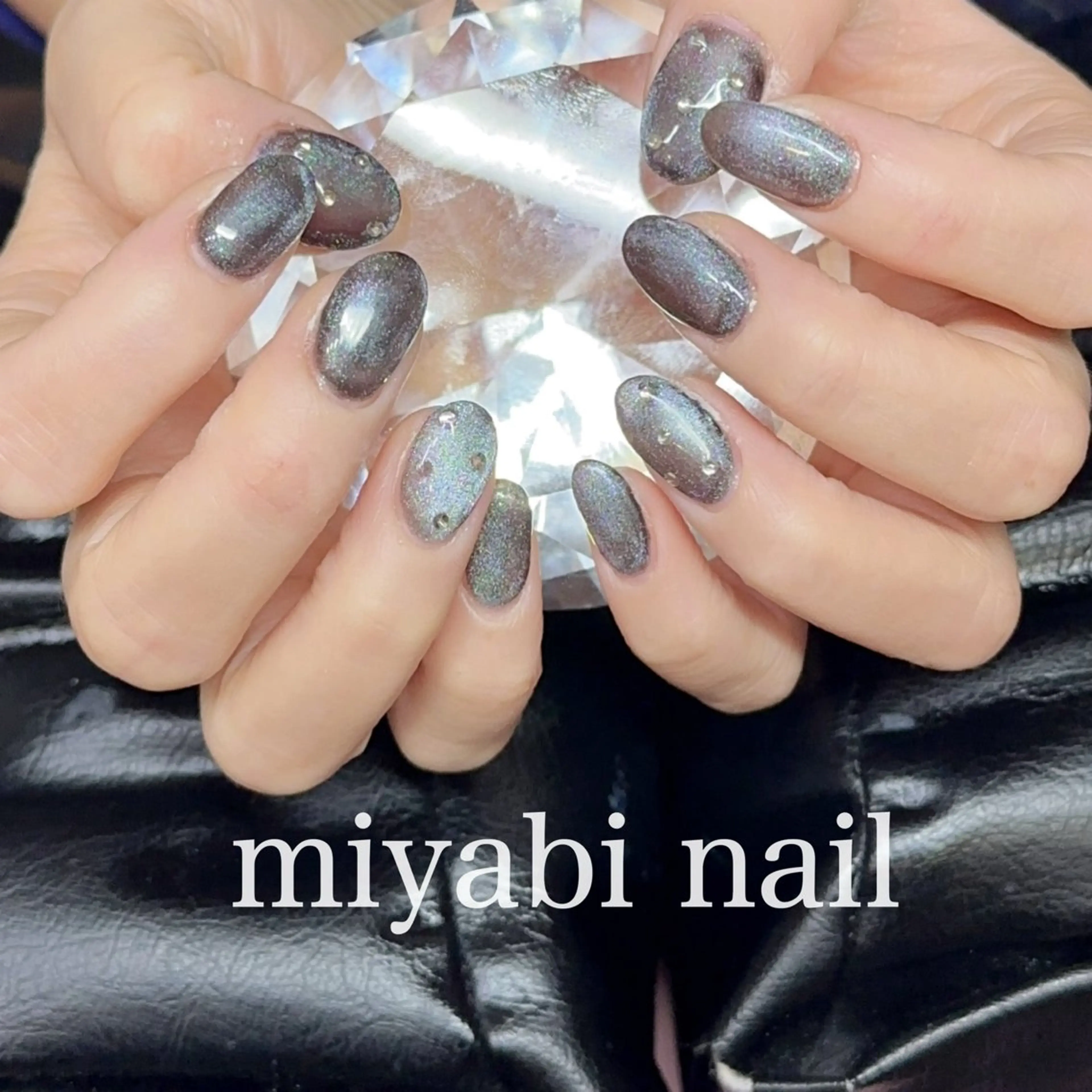 ネイル ジェルネイル マグネットネイル 持ち込み シンプルネイル ストーンネイル ハンドネイル miyabi nail 桂川駅近くのネイルデザイン