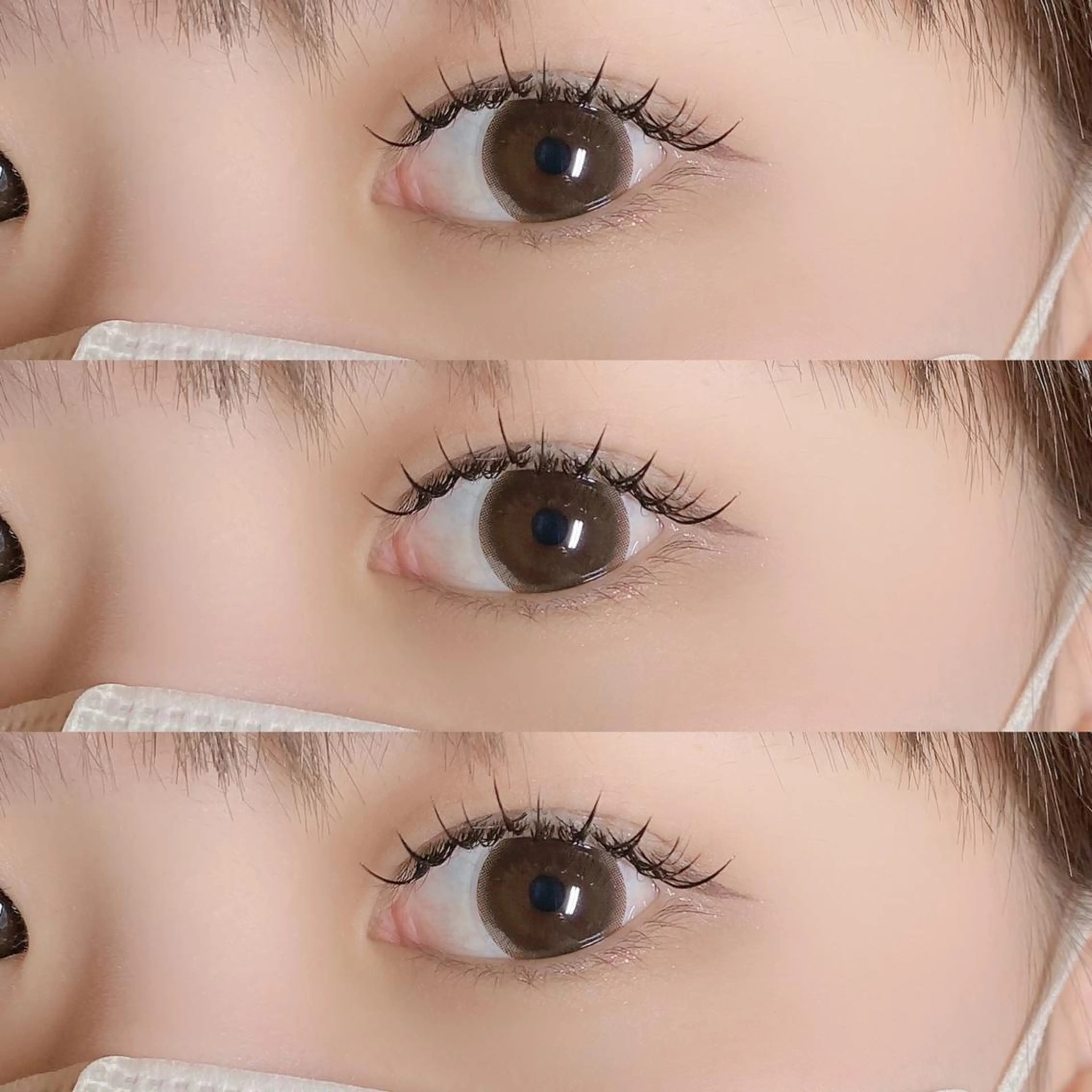 マツエク・マツパ 束感まつ毛 フラットラッシュ 韓国風マツエク パリジェンヌラッシュリフト ボリュームラッシュ 肌に馴染むハイトーン /ミルクティーカラーのヘアスタイル