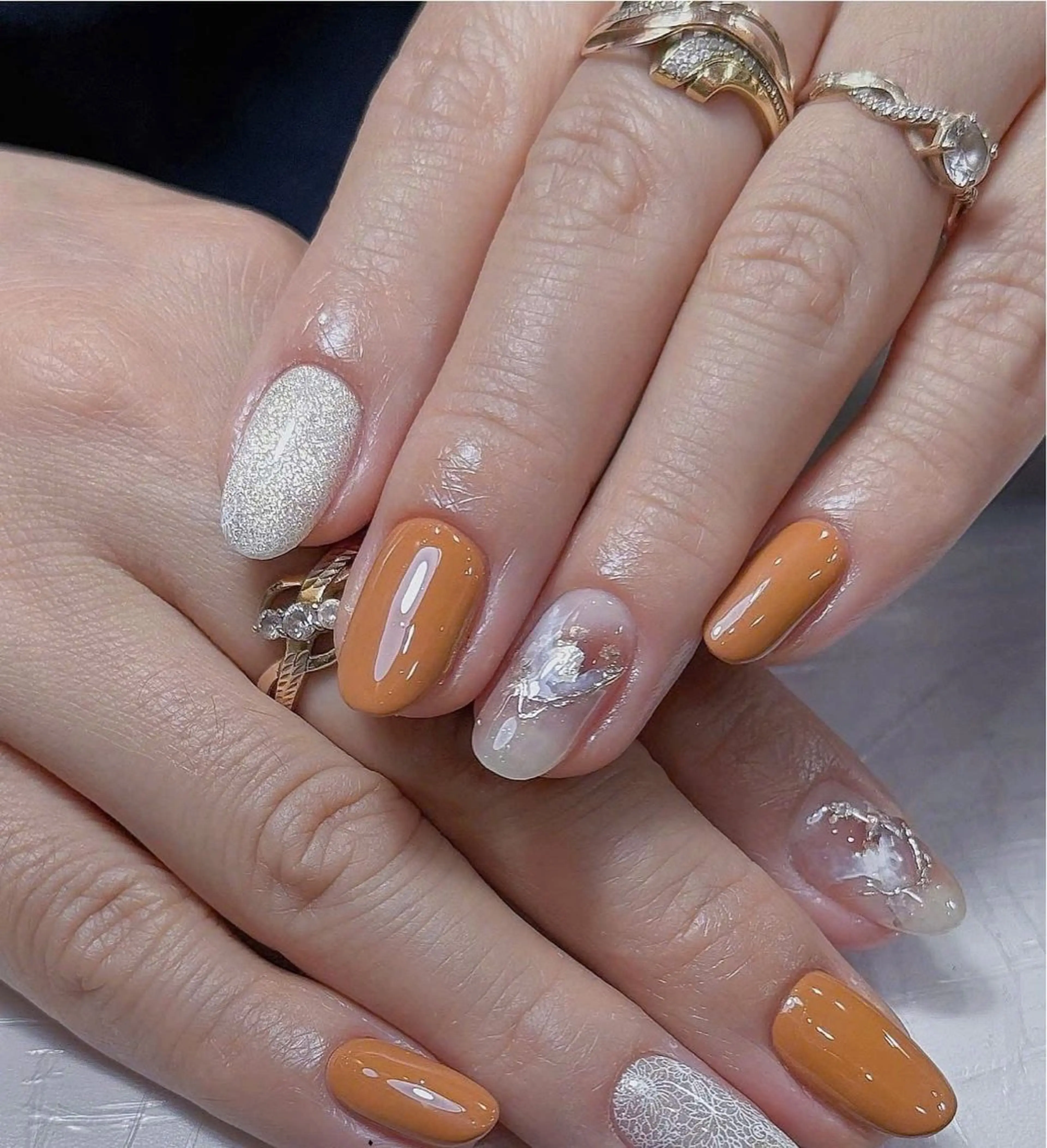 ネイル フレンチネイル ジェルネイル ガラスフレンチ 韓国ネイル マグネットネイル ハンドネイル Minette Nailのネイルデザイン
