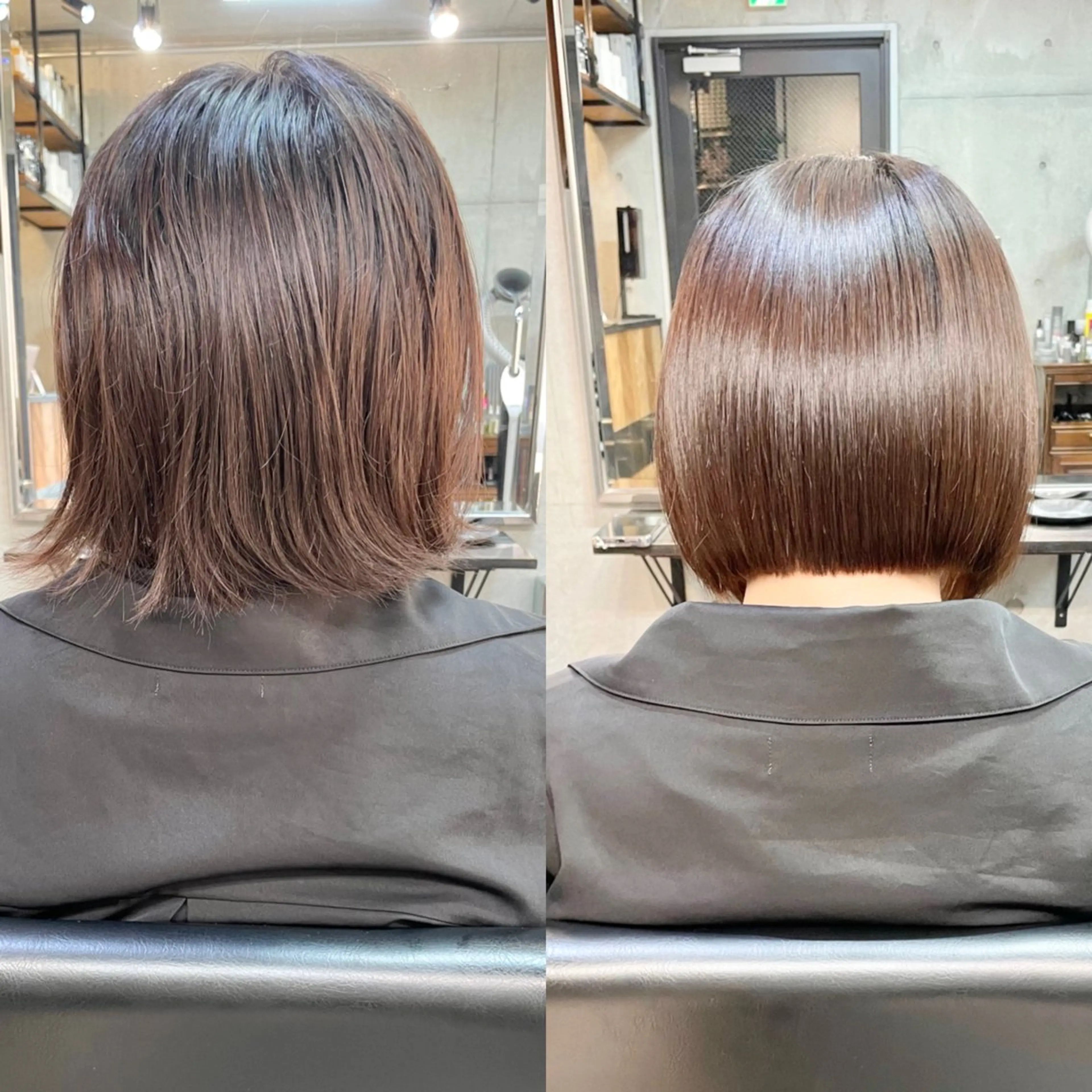 柔らかい艶髪縮毛矯正＋リタッチカラー＋似合わせカット＋ケアtr✨#ショート　#ボブ　#髪質改善　#酸性ストレートの写真