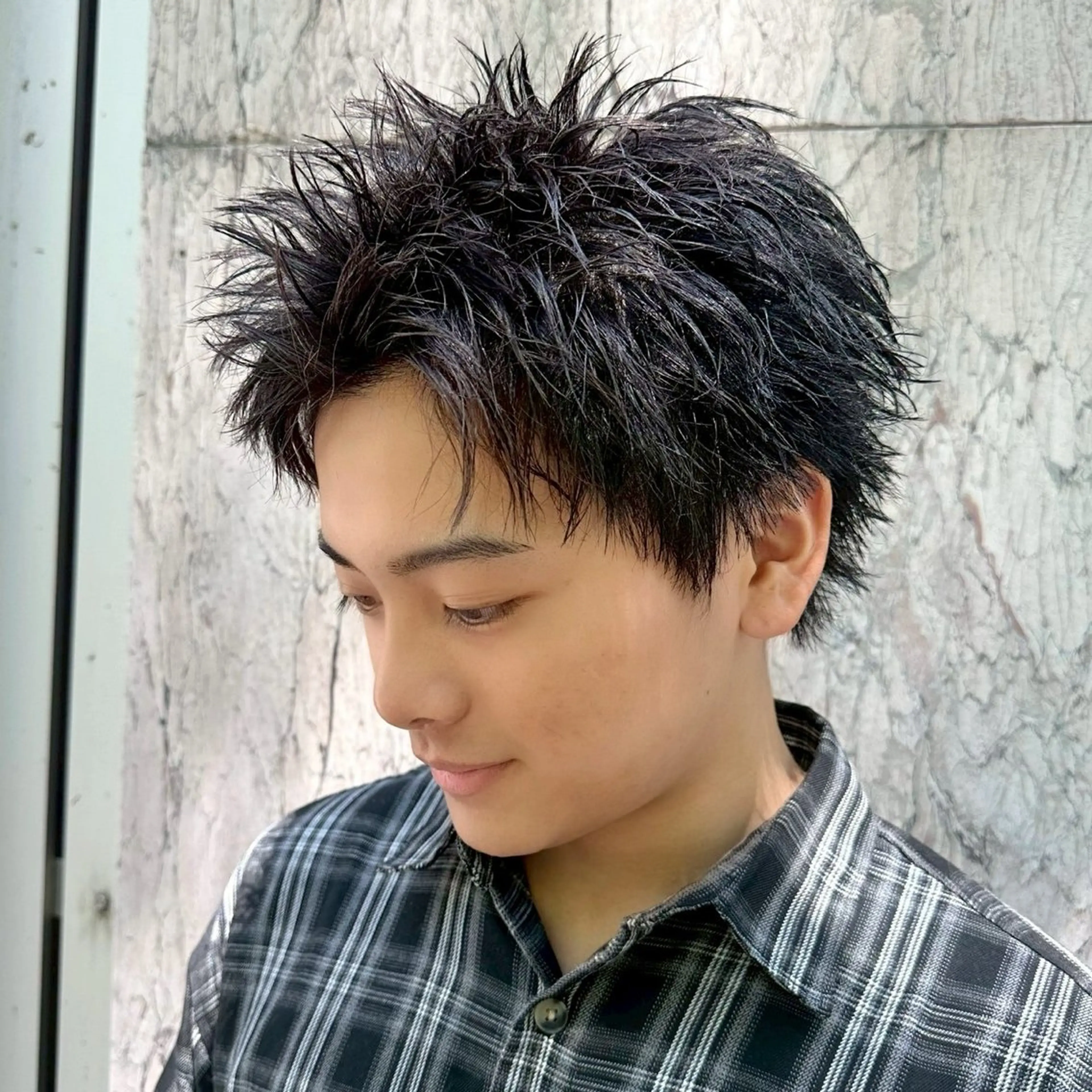 メンズ スパイキーショート メンズ専門/パーマ 特化/栄/北出瑞貴のヘアスタイル