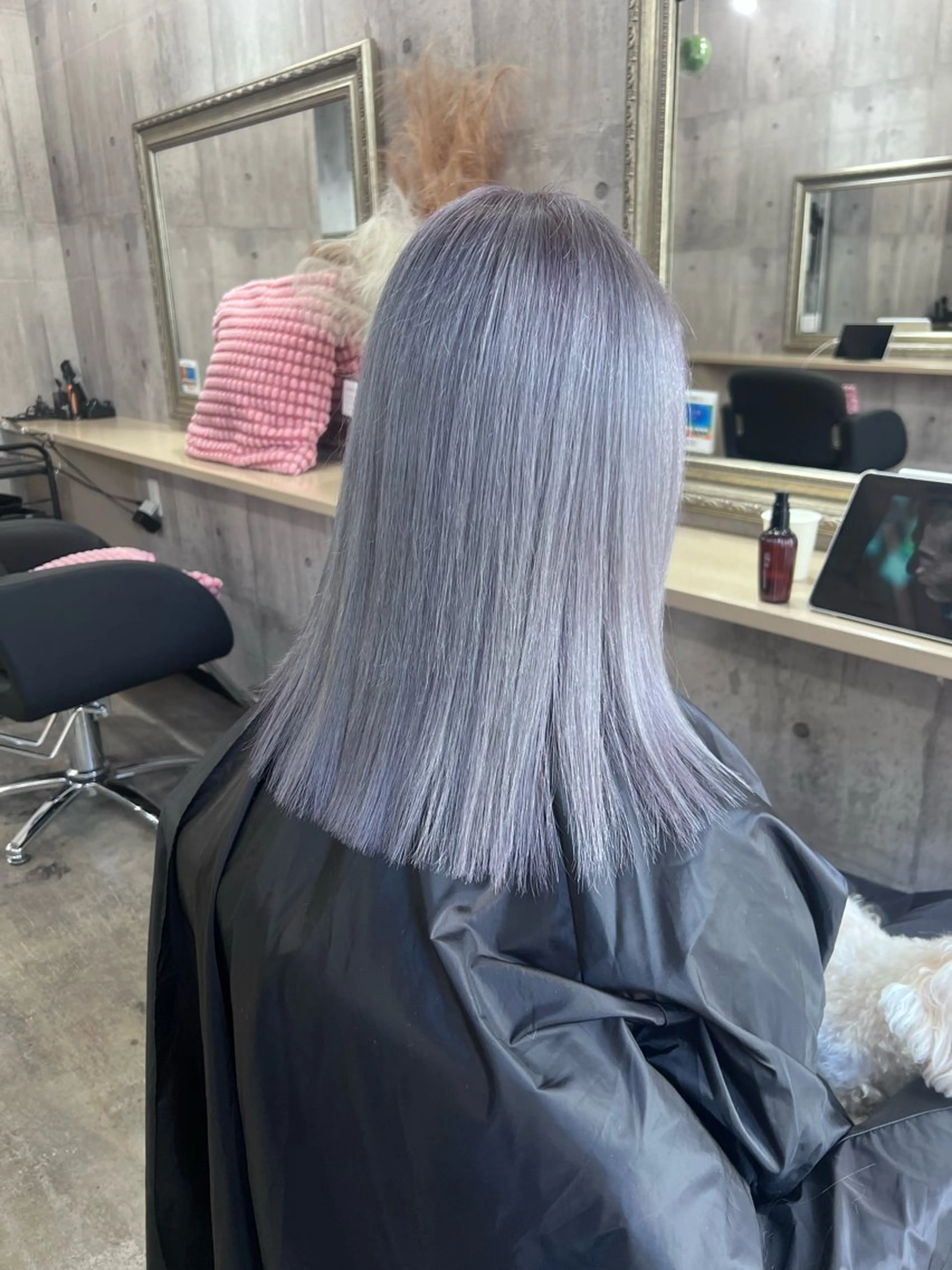 ミディアム サニーサイド大名 ダブルカラー髪質改善のヘアスタイル