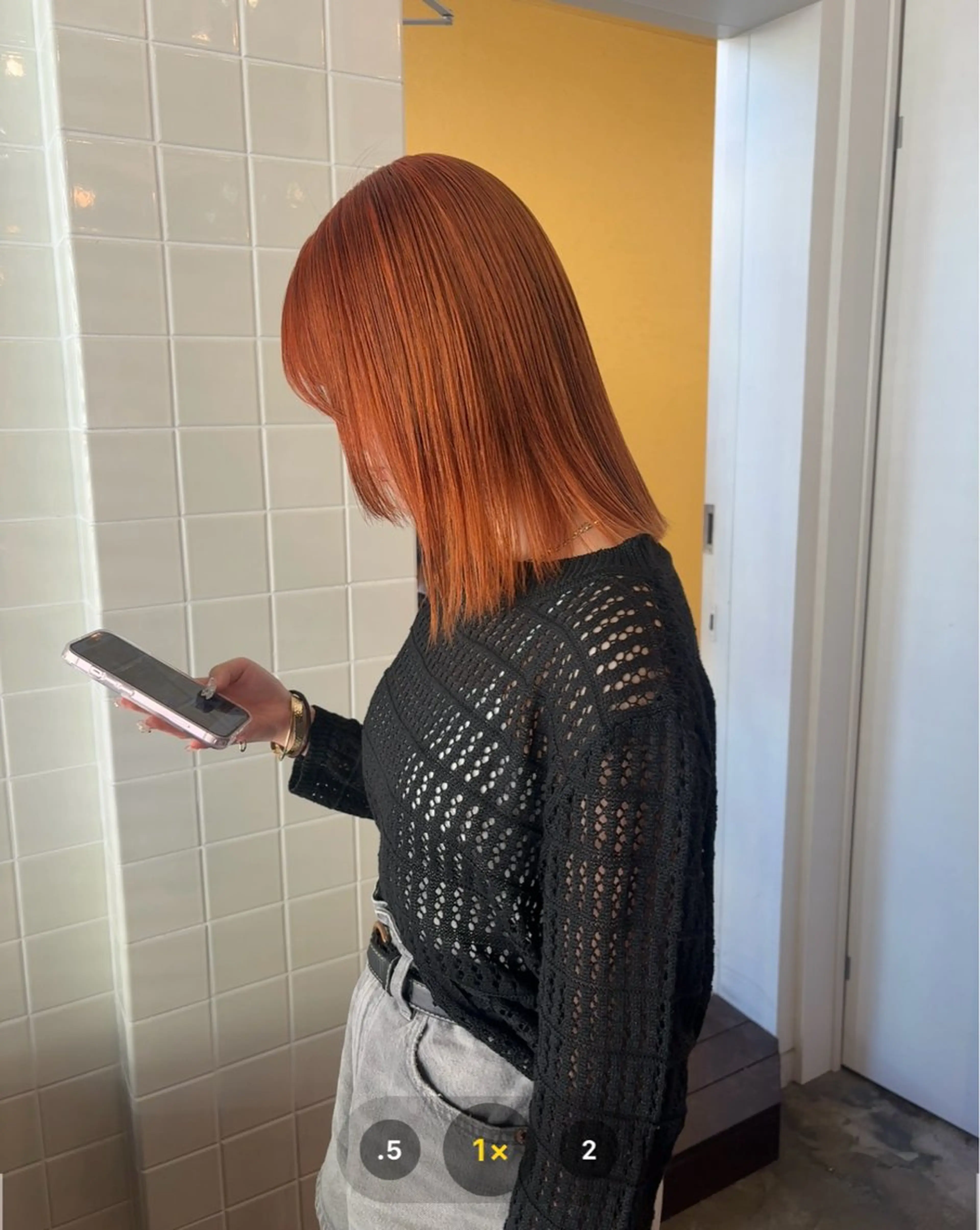 ミディアム カラー ベージュカラー ブリーチ ダブルカラー オレンジ カット ヘアカラー トリートメント 🪐ナチュラルモード ヘア🪐honokaのヘアスタイル