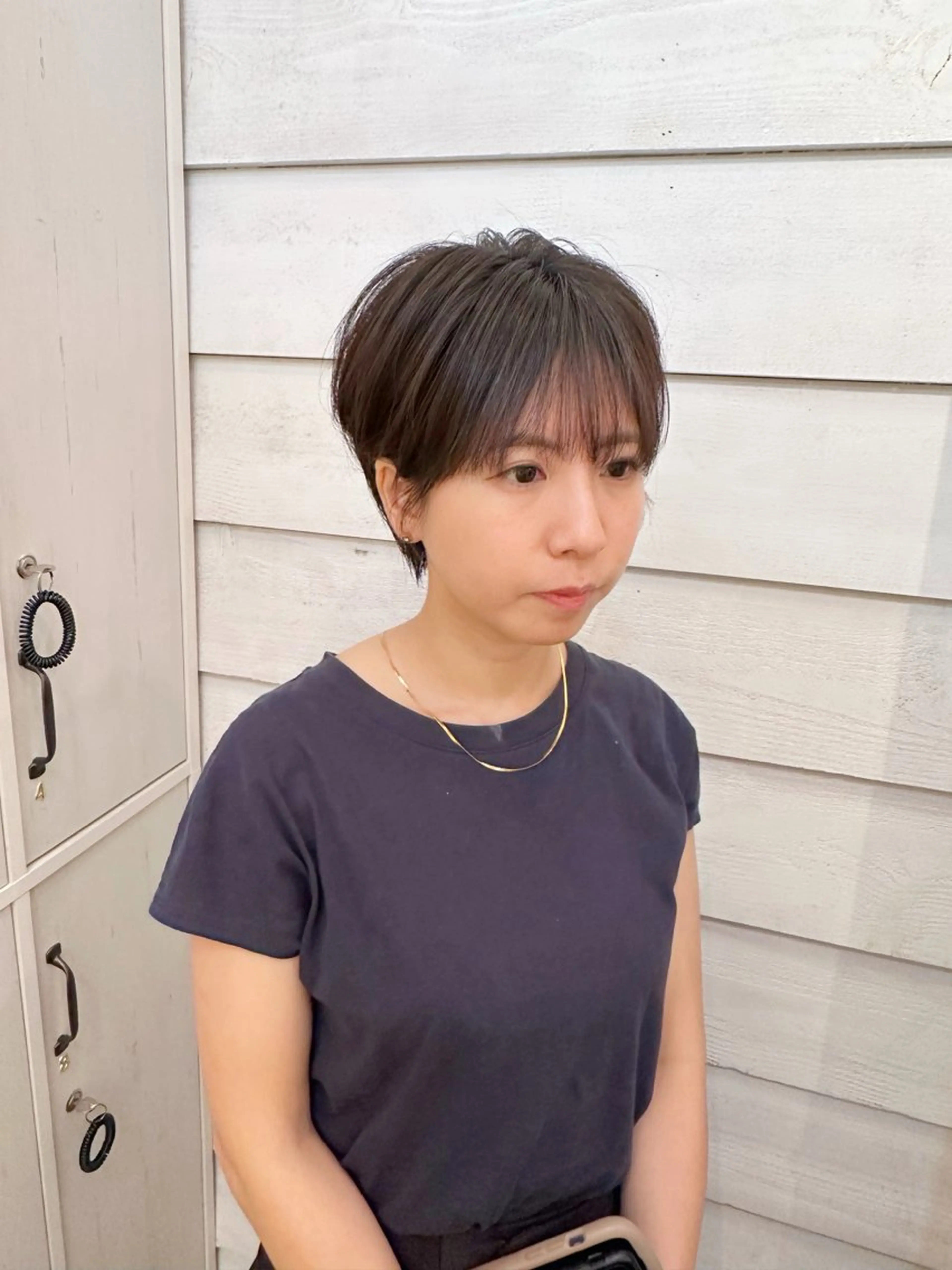 ショート カラー ショートボブ ハンサムショート ボブ くせ毛 ショートヘア カット ヘアカラー newline銀座所属・👑銀座ショート/ 絶壁補正/金子涼👑のヘアスタイル