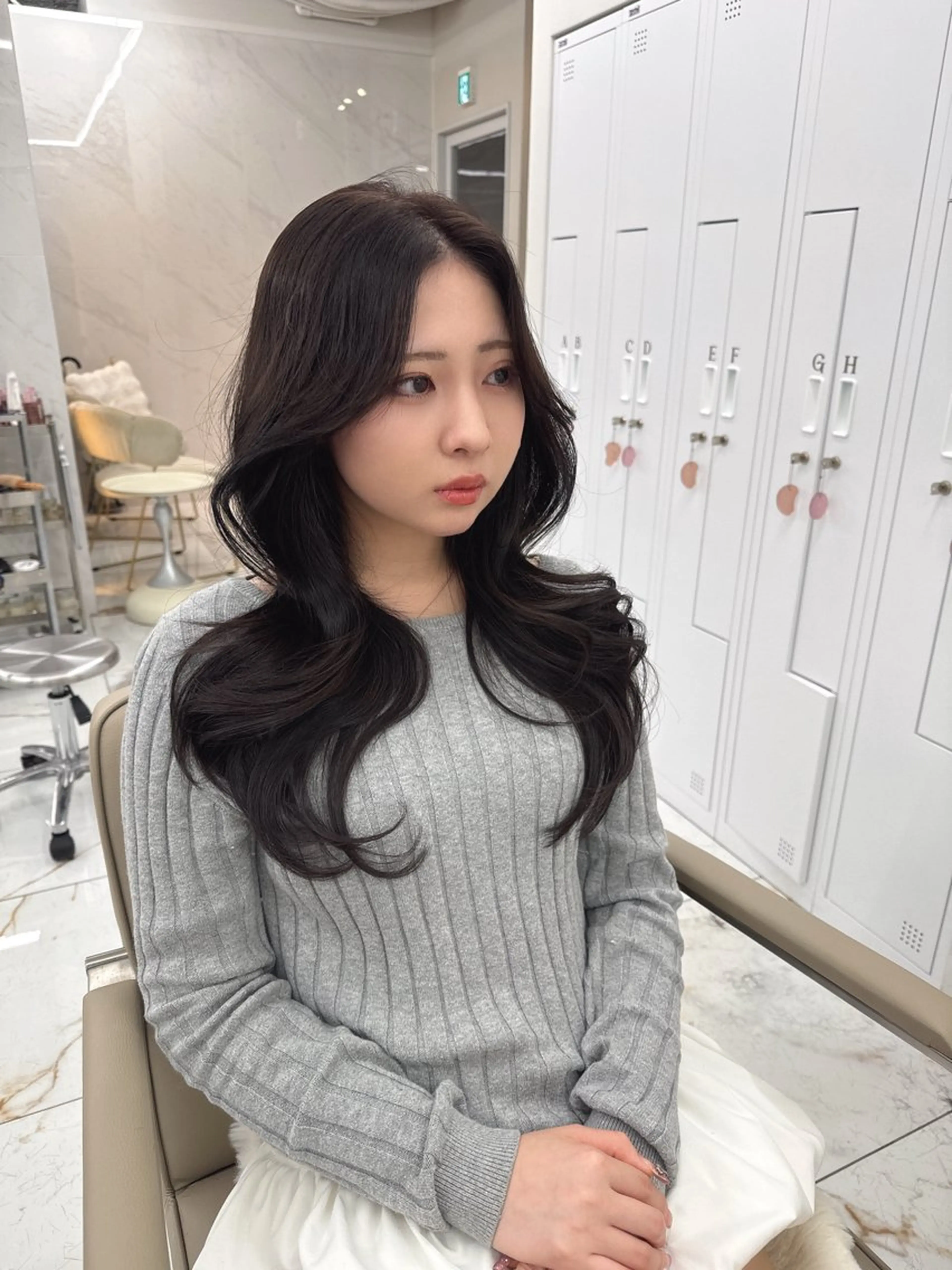 ロング のり🐼顔まわり/ 韓国/レイヤーカットのヘアスタイル