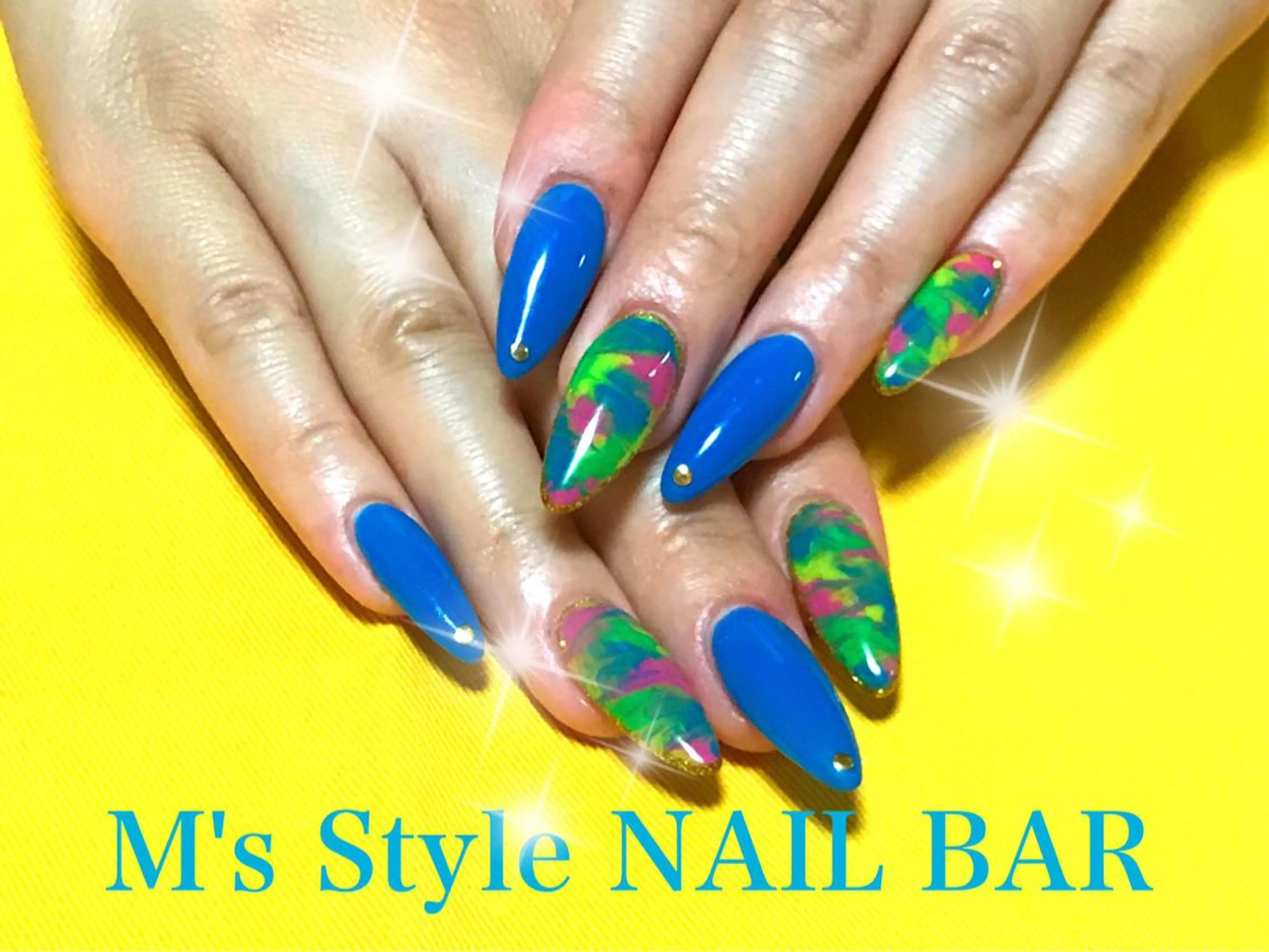 ネイル ピーコックネイル スカルプネイル ハンドネイル M's Style NAIL BARのネイルデザイン