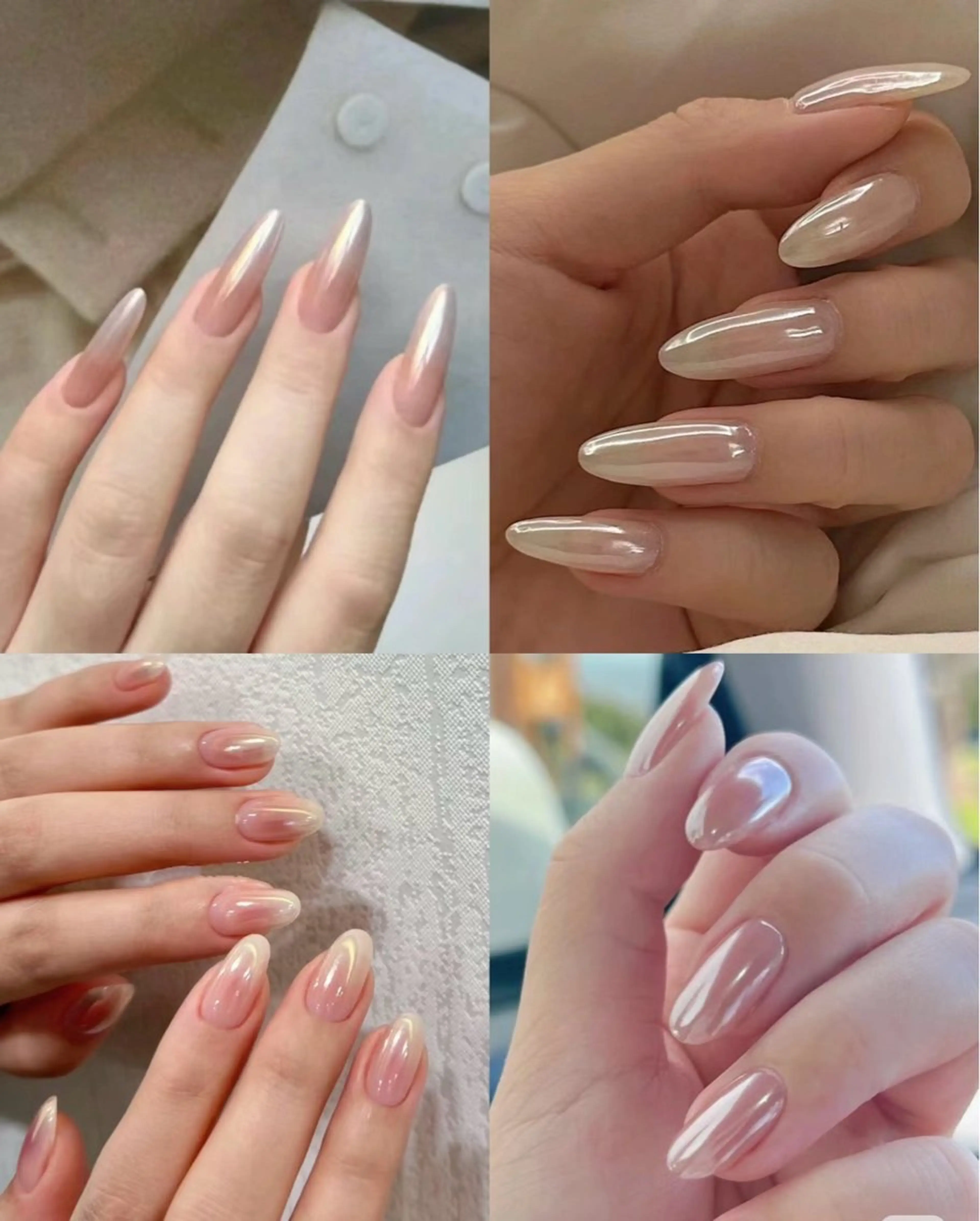 ネイル オーロラネイル リボン、ガーリー パーツ放題専門店のネイルデザイン