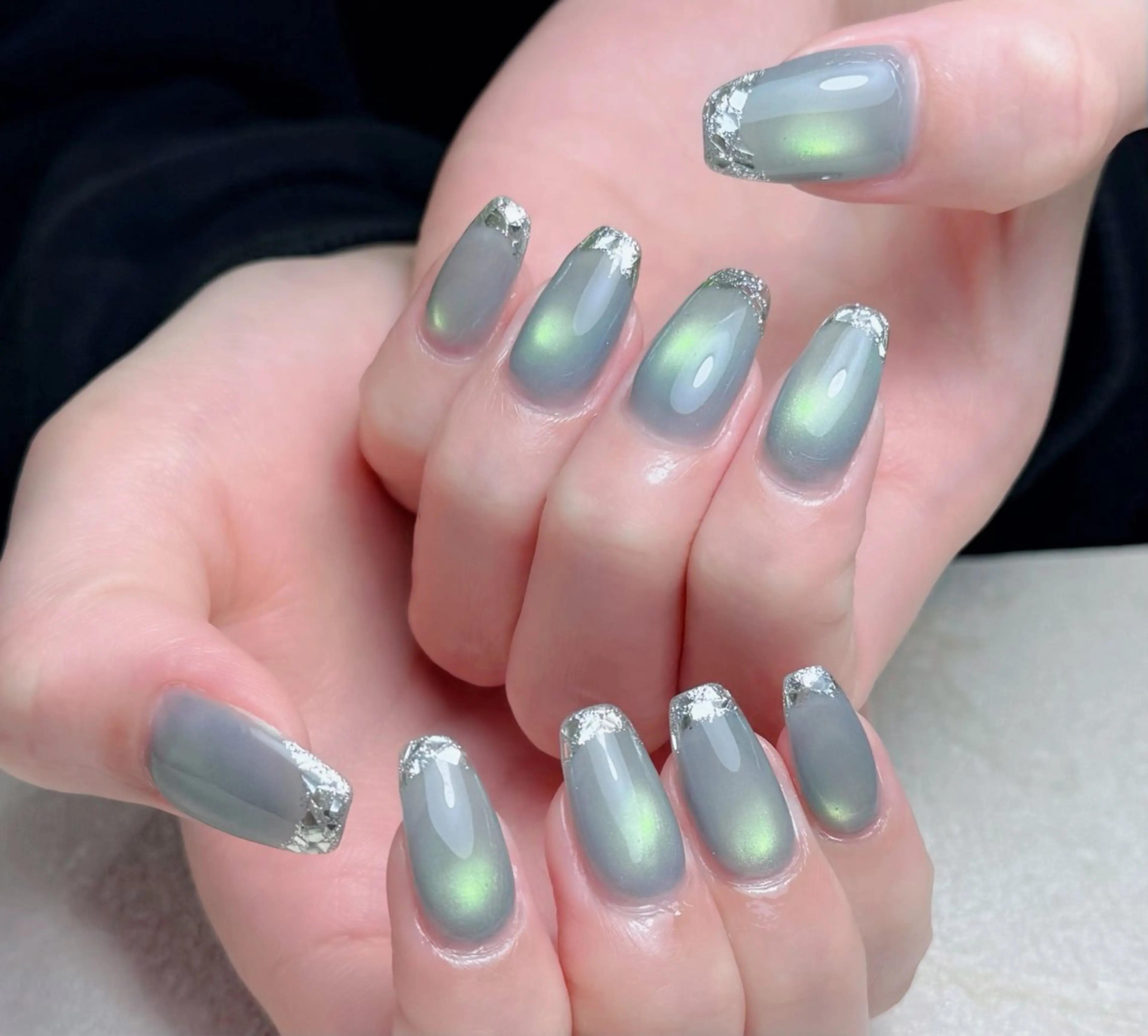 ネイル アートネイル 長さ出し フレンチネイル ジェルネイル ガーリー ハンドネイル 中野駅から2分 MEO NAILのネイルデザイン