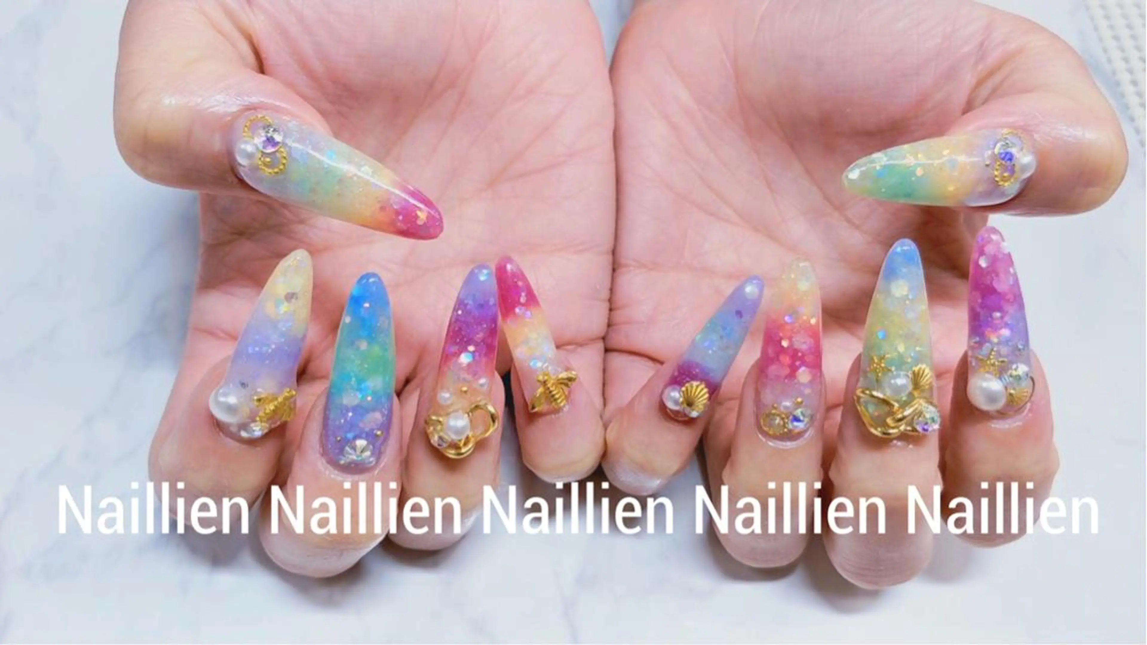 ネイル 大理石ネイル(マーブル) ハンドネイル Nail lieNのネイルデザイン