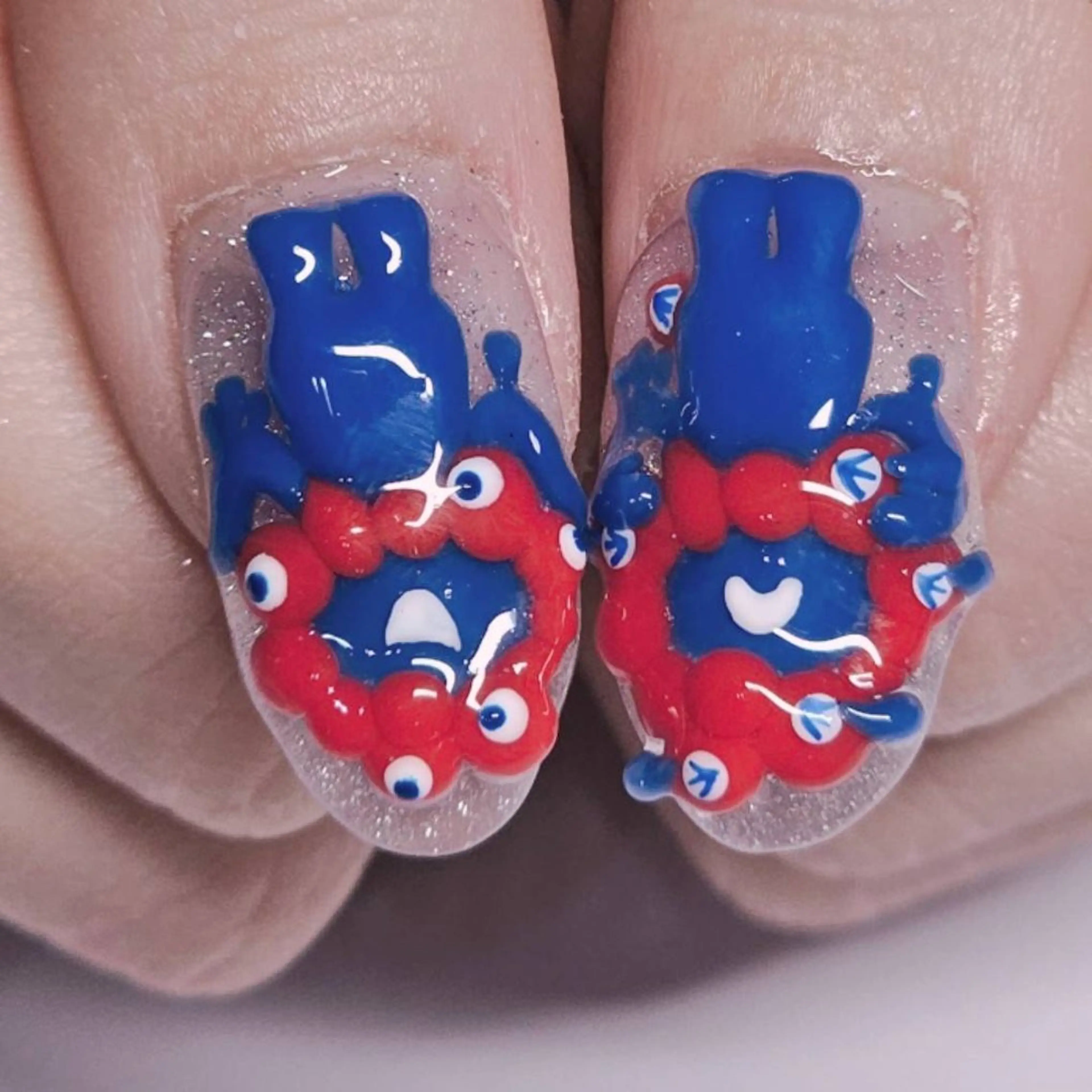 ネイル アートネイル クリアネイル ラメ(グリッター) シルバー ハンドネイル よしだ ひろきのネイルデザイン