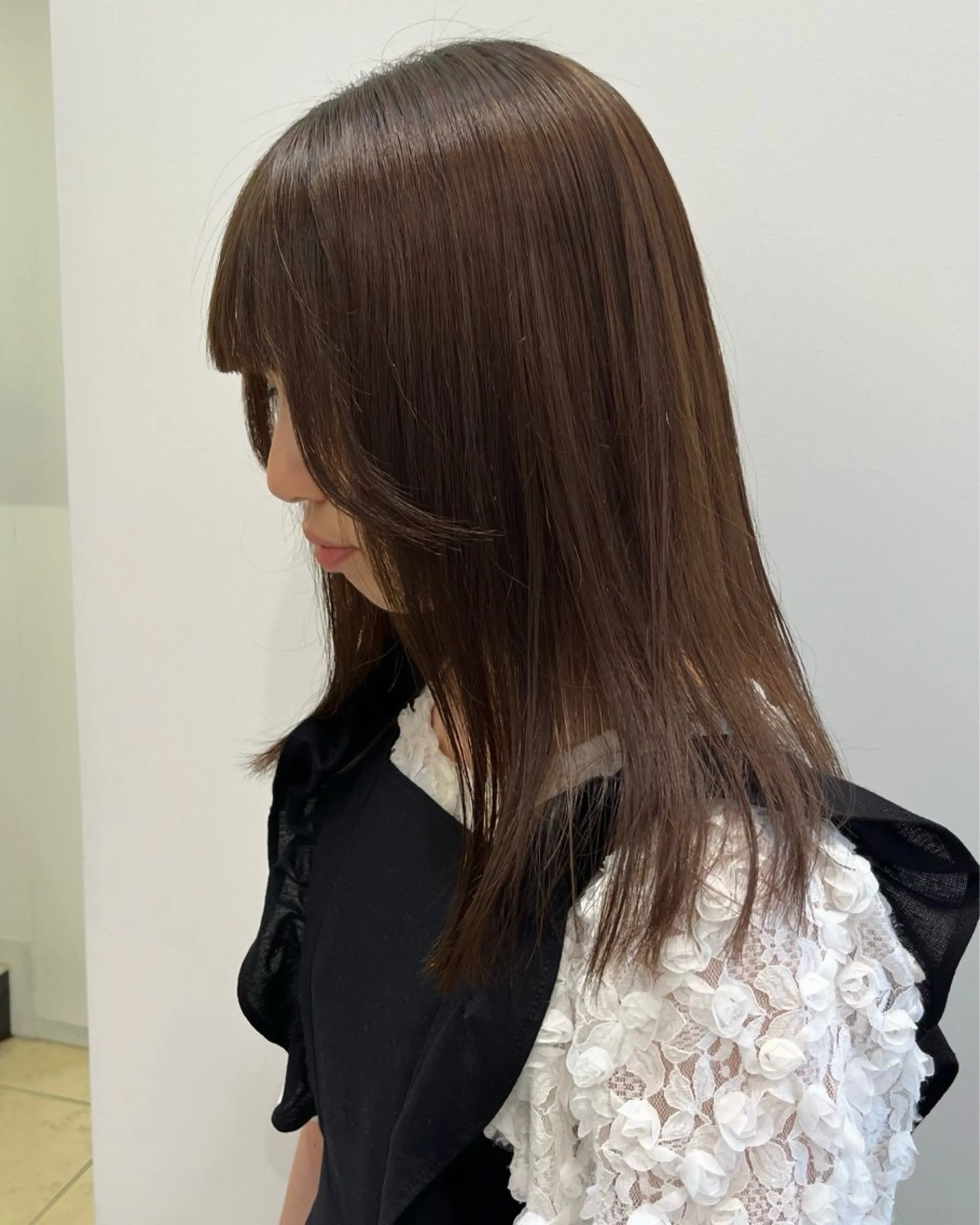 ロング パーマ 髪質改善 ストレートパーマ 縮毛矯正 伊佐治 夕芽のヘアスタイル