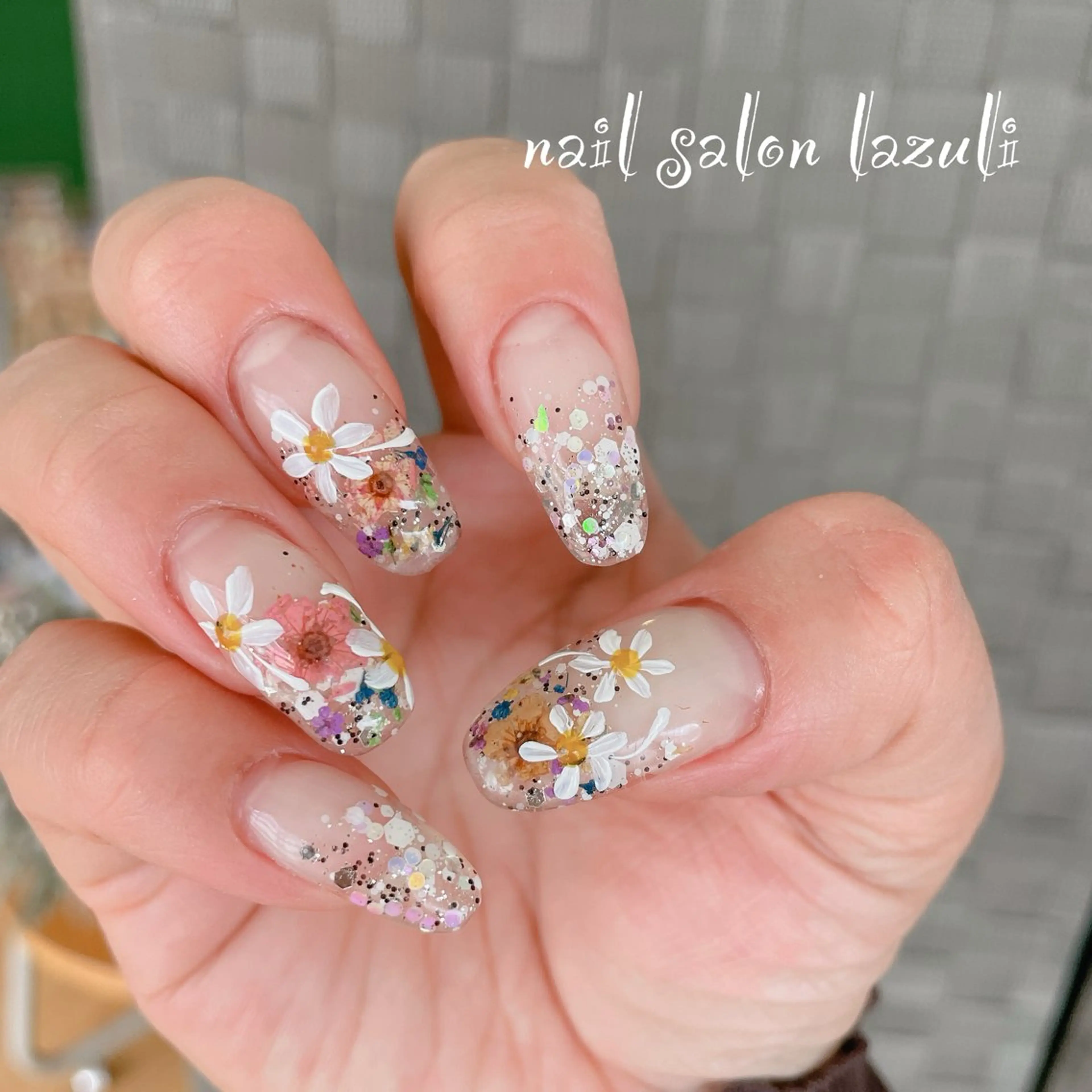 ネイル フラワーネイル ハンドネイル nail salon lazuliのネイルデザイン