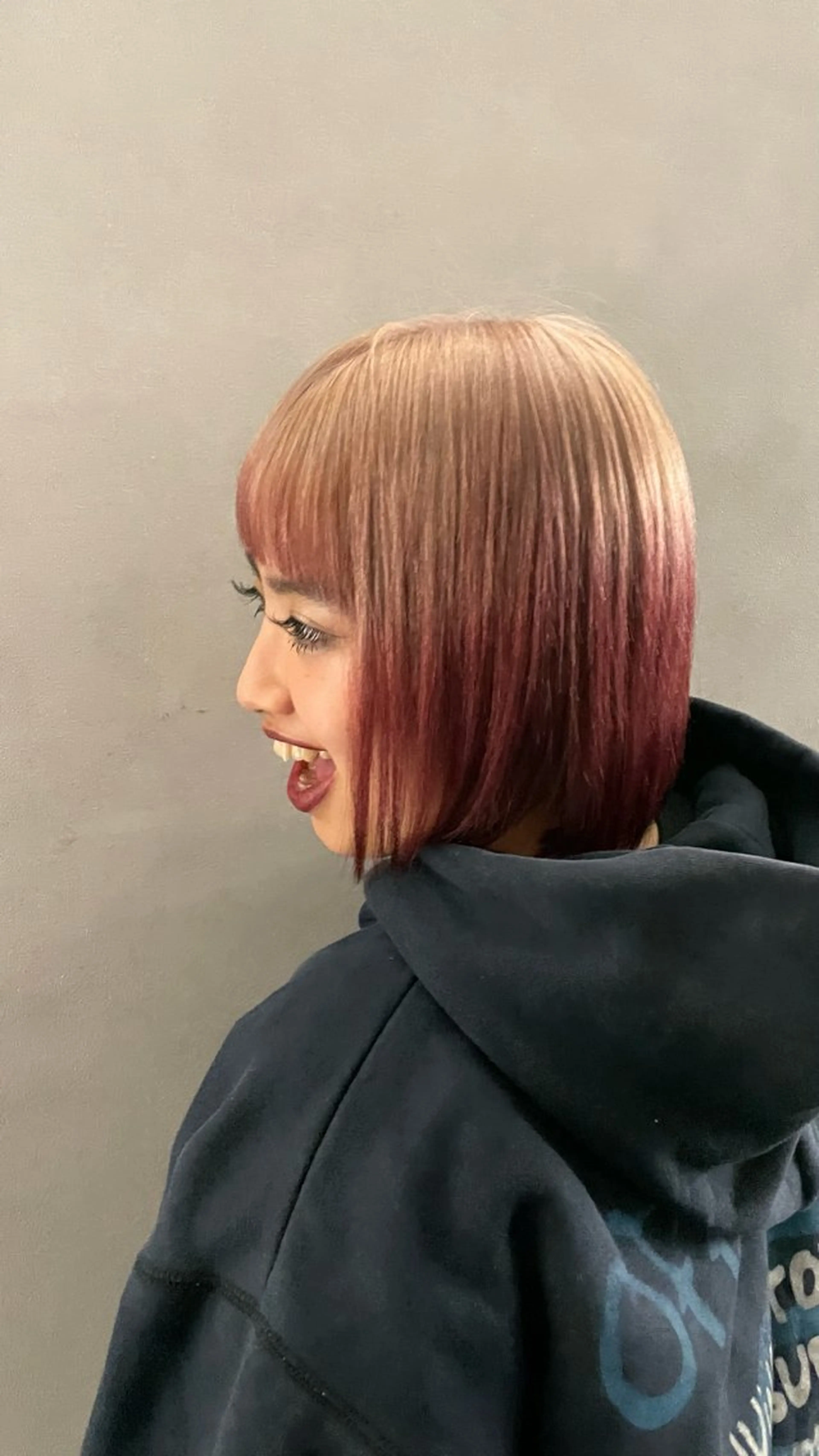 カラー パツボブ/レイヤー 西梅田/かえで🎀のヘアスタイル