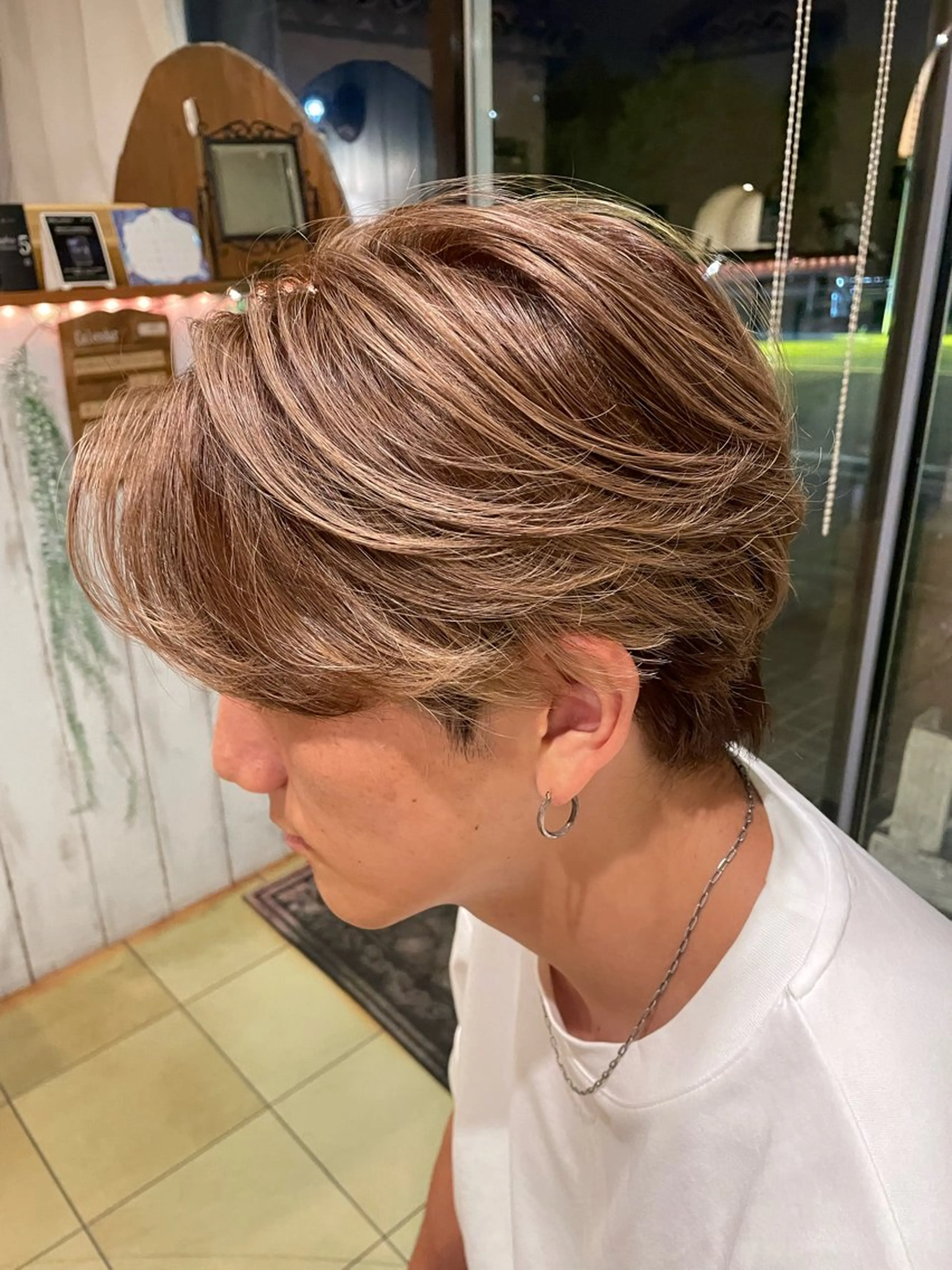 ショート カラー メンズ メンズバレイヤージュ センターパート バレイヤージュ レイヤーカット カット ヘアカラー メンズ特化/パーマ指 名No.1/百瀬太郎のヘアスタイル