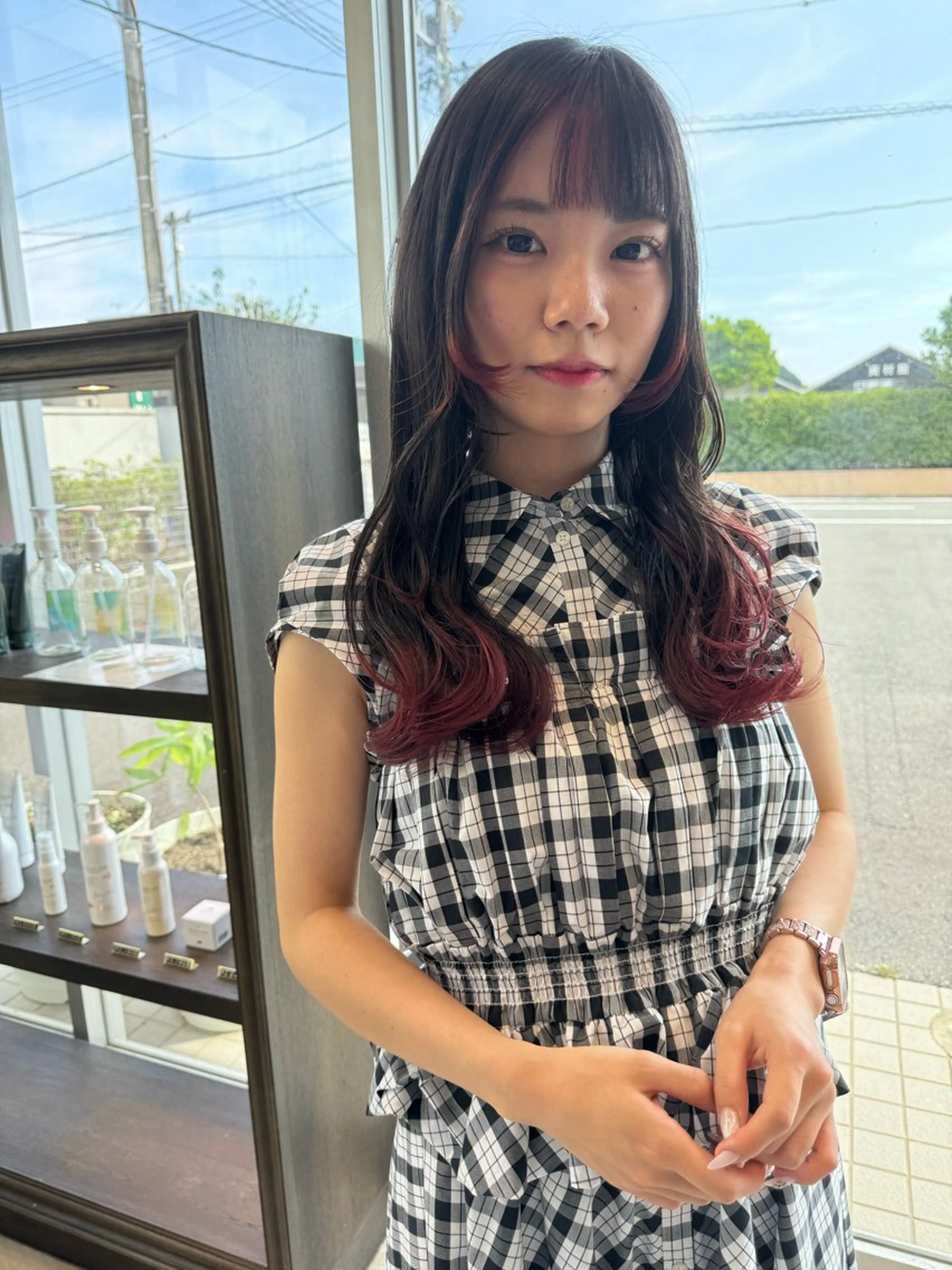 セミロング カラー カット 松永 果菜のヘアスタイル