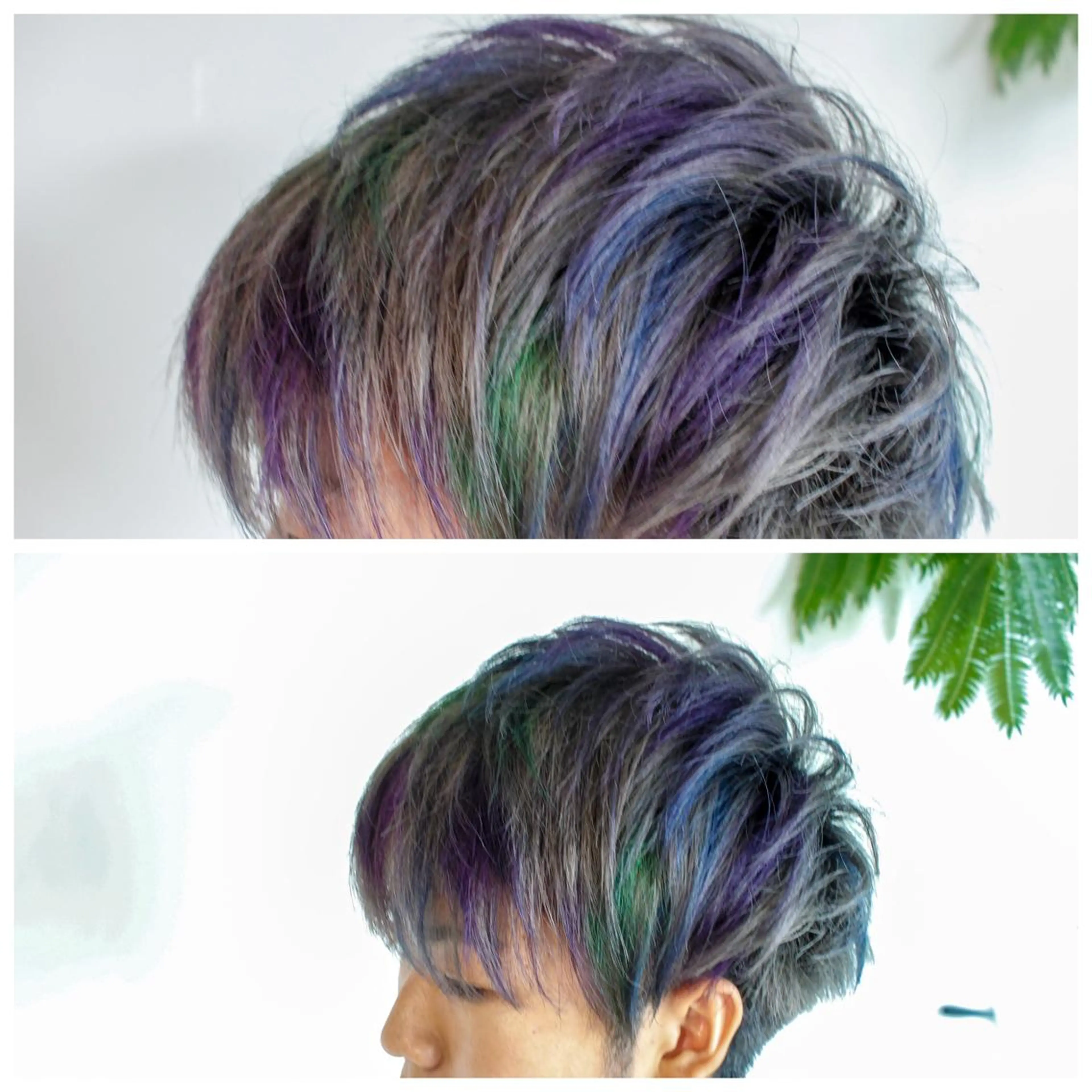 ショート カラー ブリーチ ブルーカラー デザインカラー バイオレットカラー BOB🌟ハイトーン /ブリーチ/TAKUのヘアスタイル