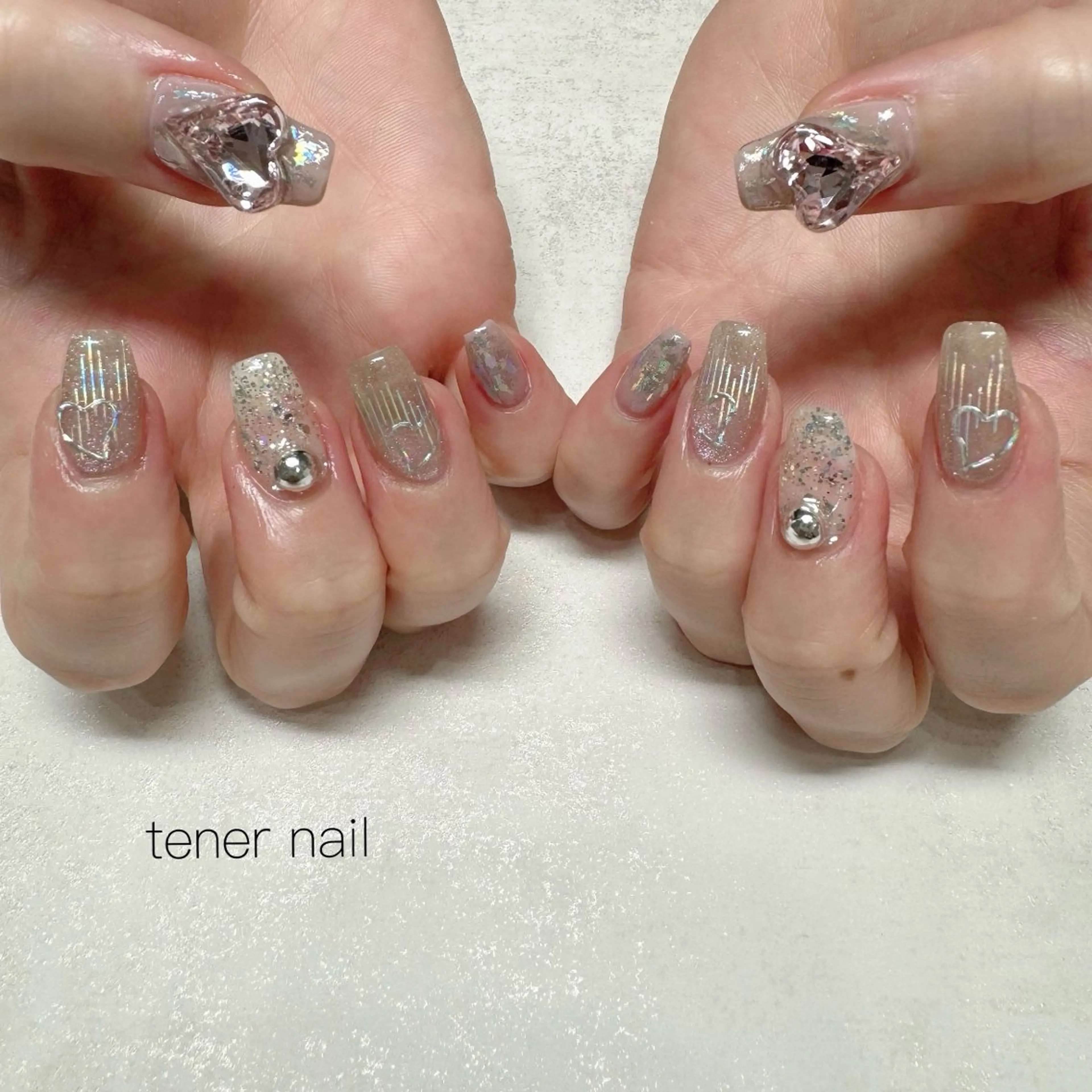 ネイル ハート ハンドネイル テネルネイル tener nailのネイルデザイン