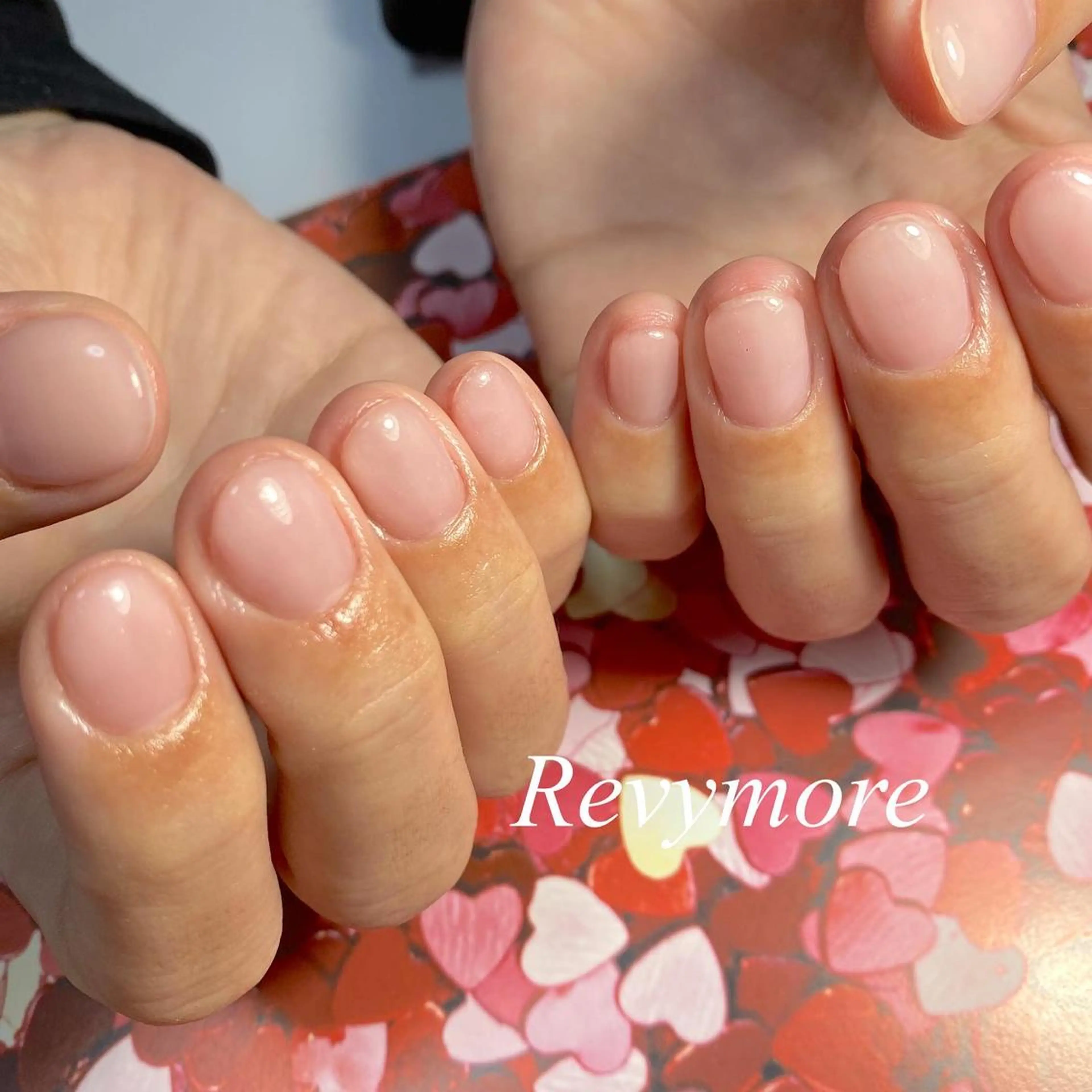 ショート ネイル クリアネイル ジェルネイル ニュアンスネイル オフィスネイル ワンカラーネイル nail salon Revymore所属・nail salon Revymoreのネイルデザイン
