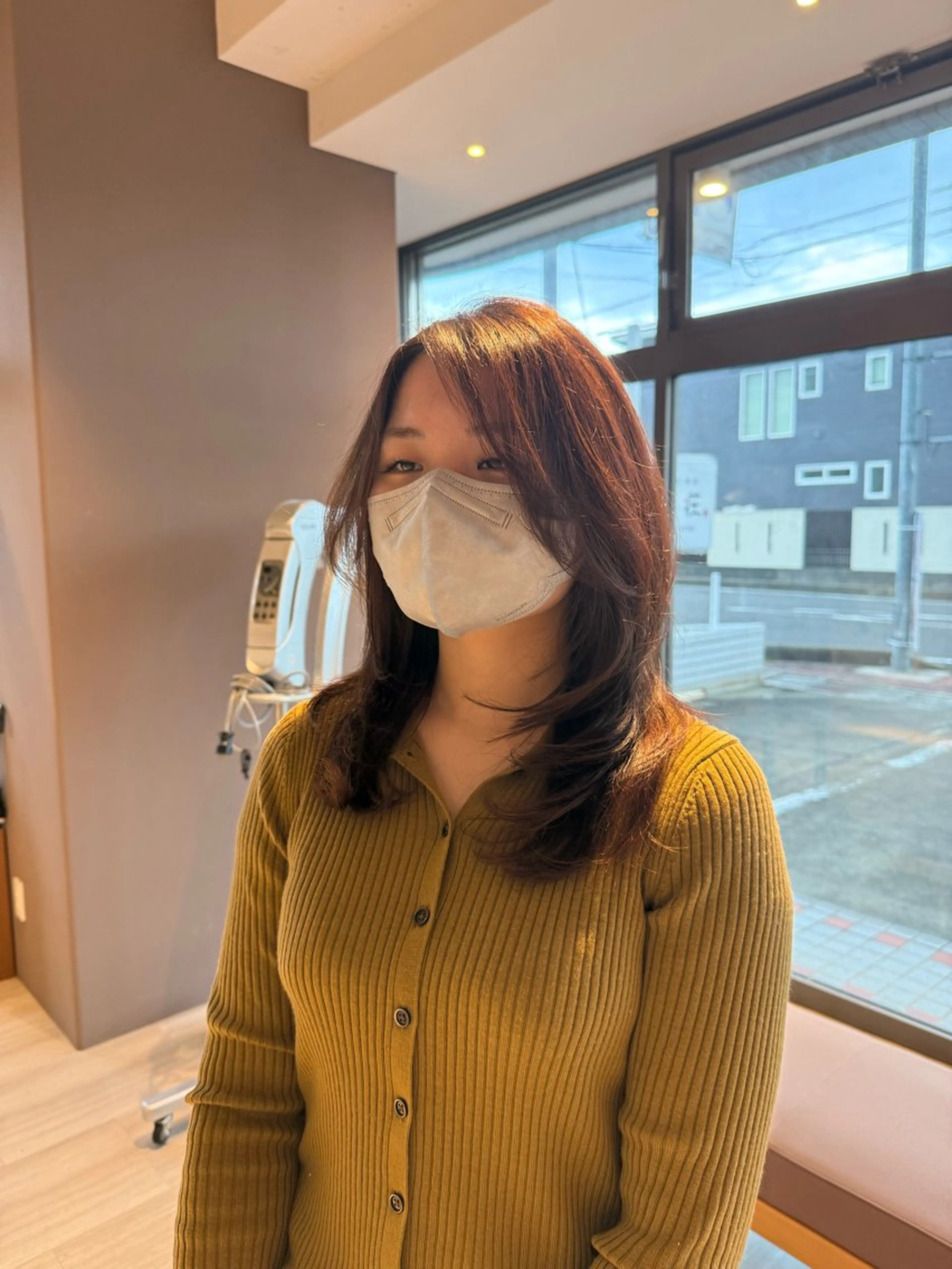 セミロング カラー オリーブカラー ハッシュカット カット ヘアカラー トリートメント Lien.テラダ 各務原スタイリストのヘアスタイル