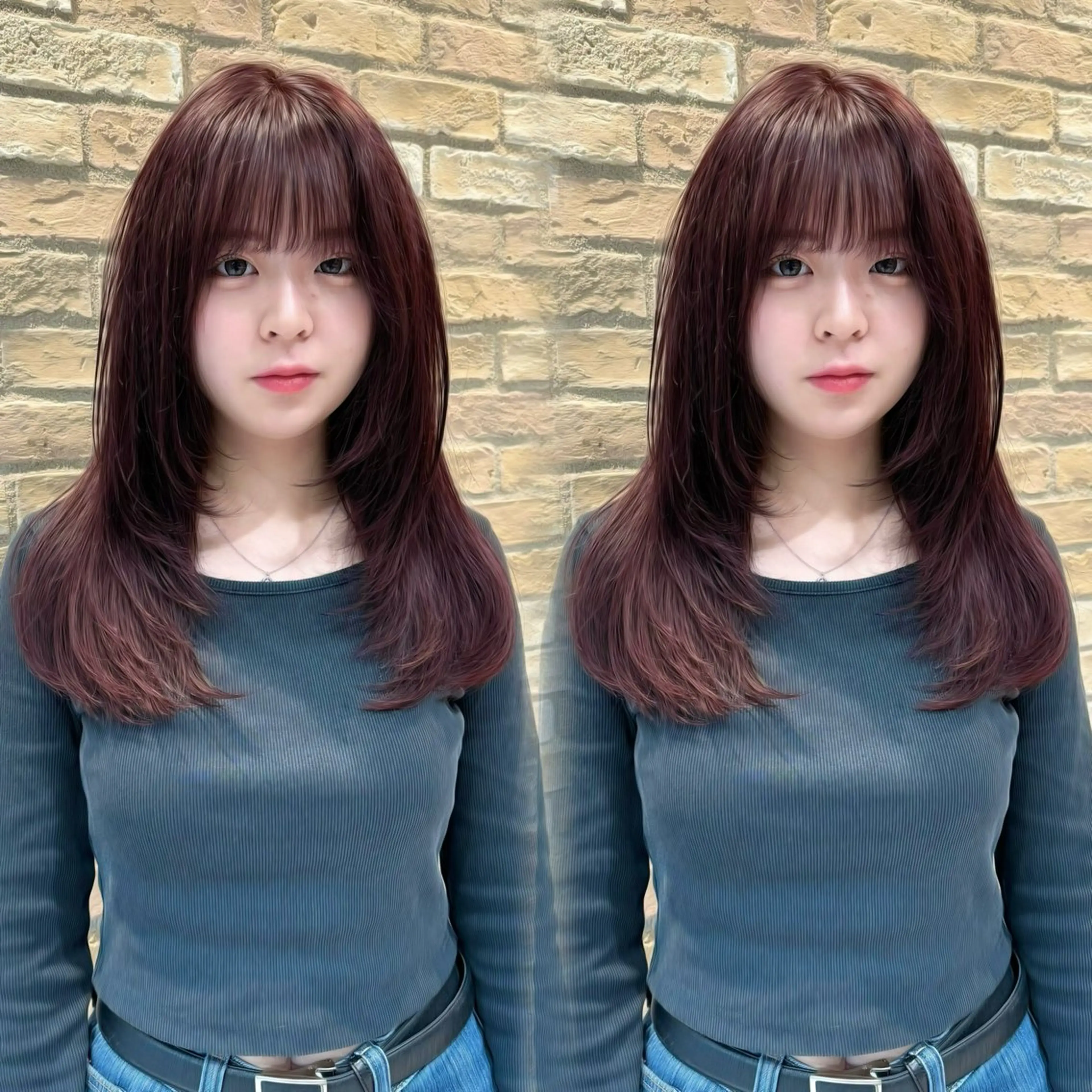 ミディアム カラー カット ヘアカラー トリートメント Kaede/ブリーチ なし/レイヤー🤍のヘアスタイル