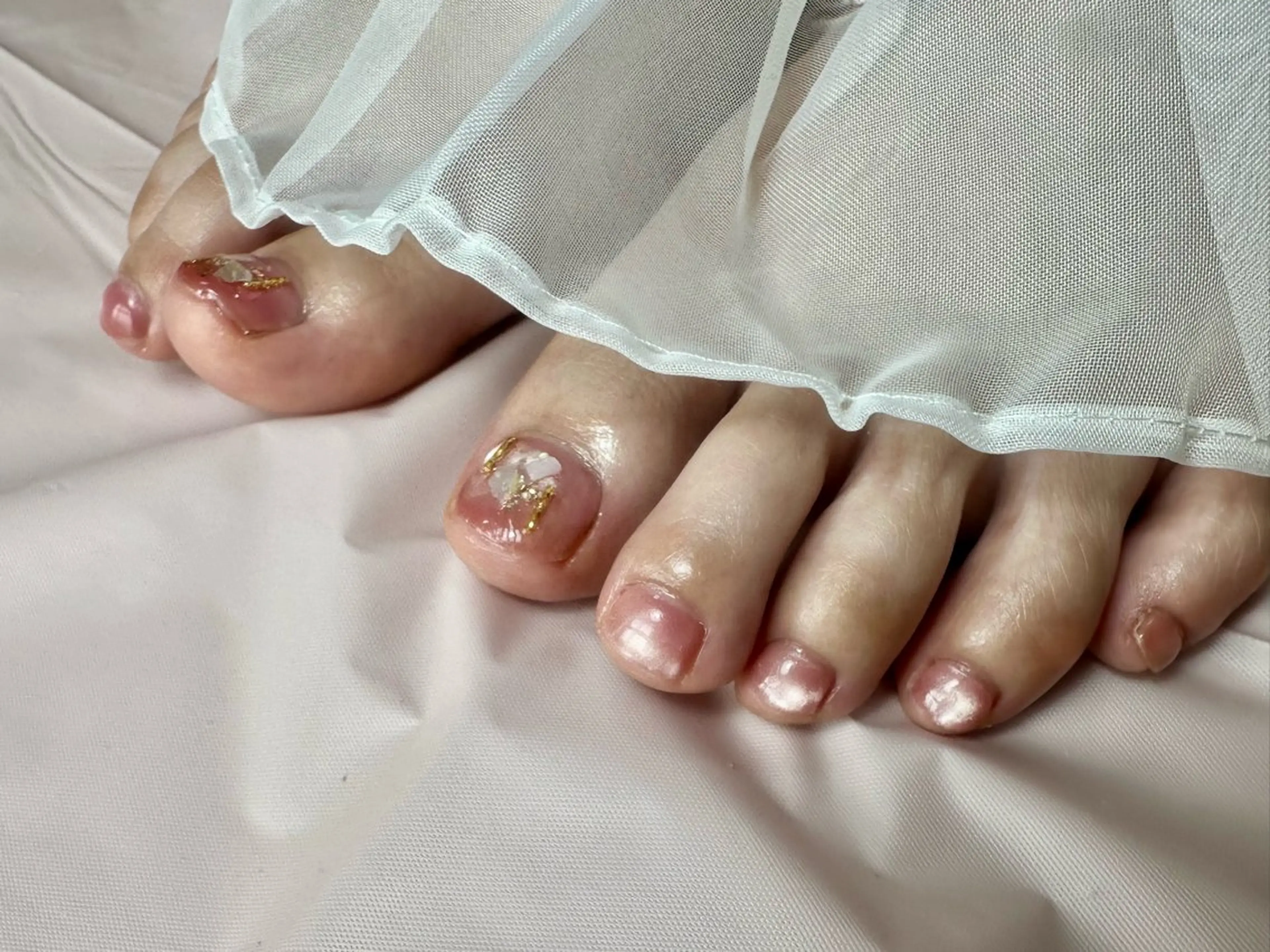 【オフ無し】フットワンカラー+親指アートの写真