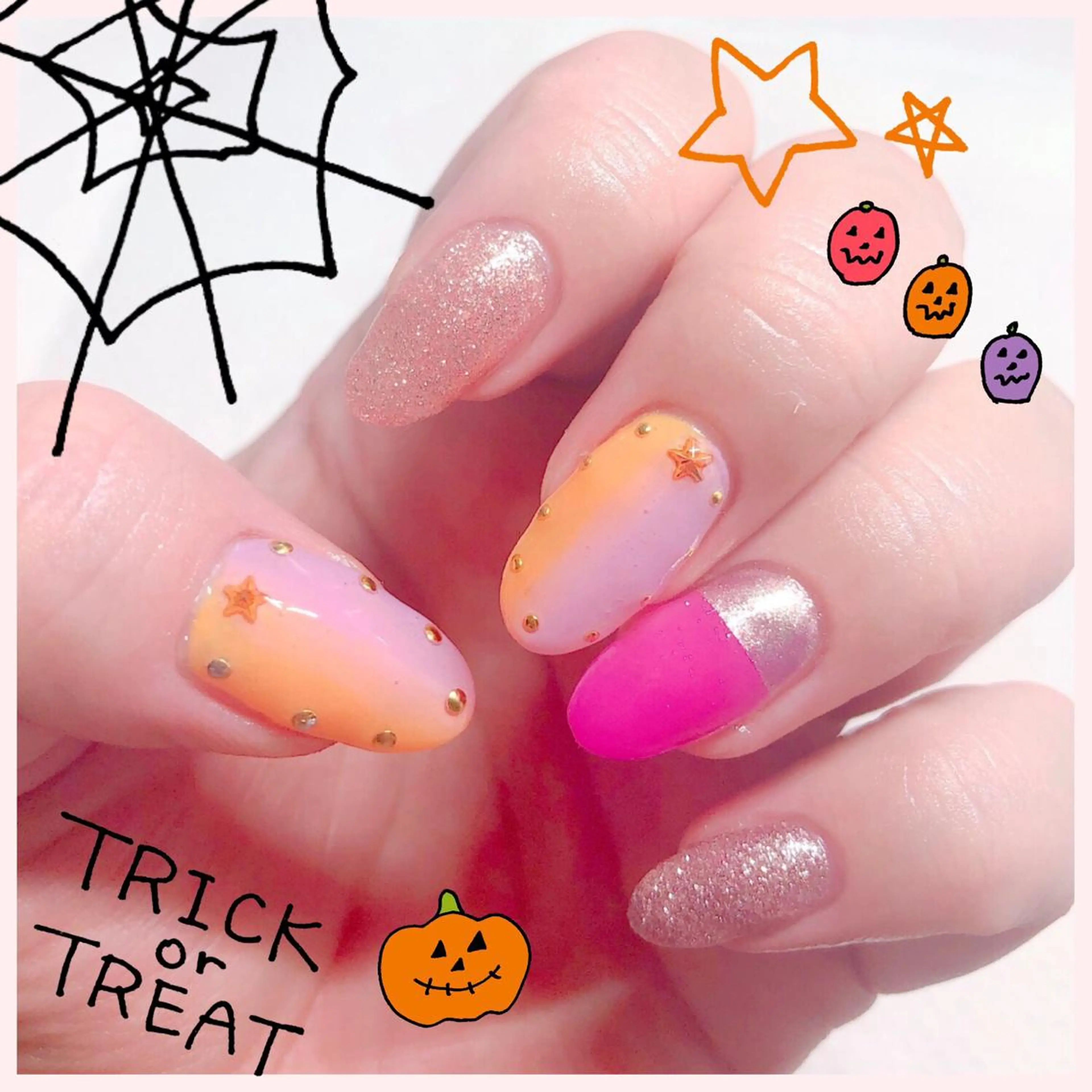 ネイル ハロウィン CROWN プライベートサロンのネイルデザイン