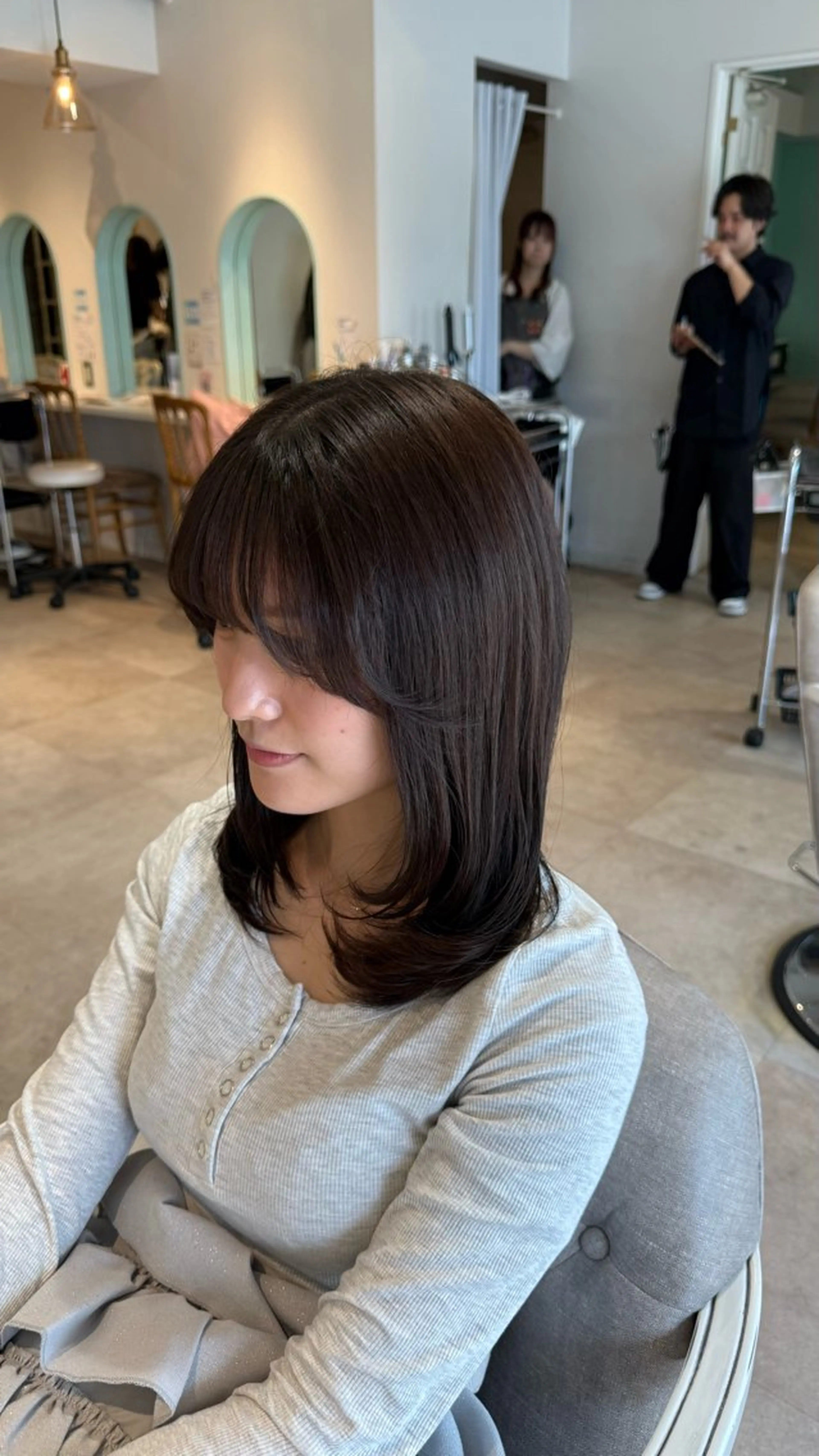 ロング レイヤーカット ローレイヤー カット ヘアカラー CreBiA -Rukiya-のヘアスタイル