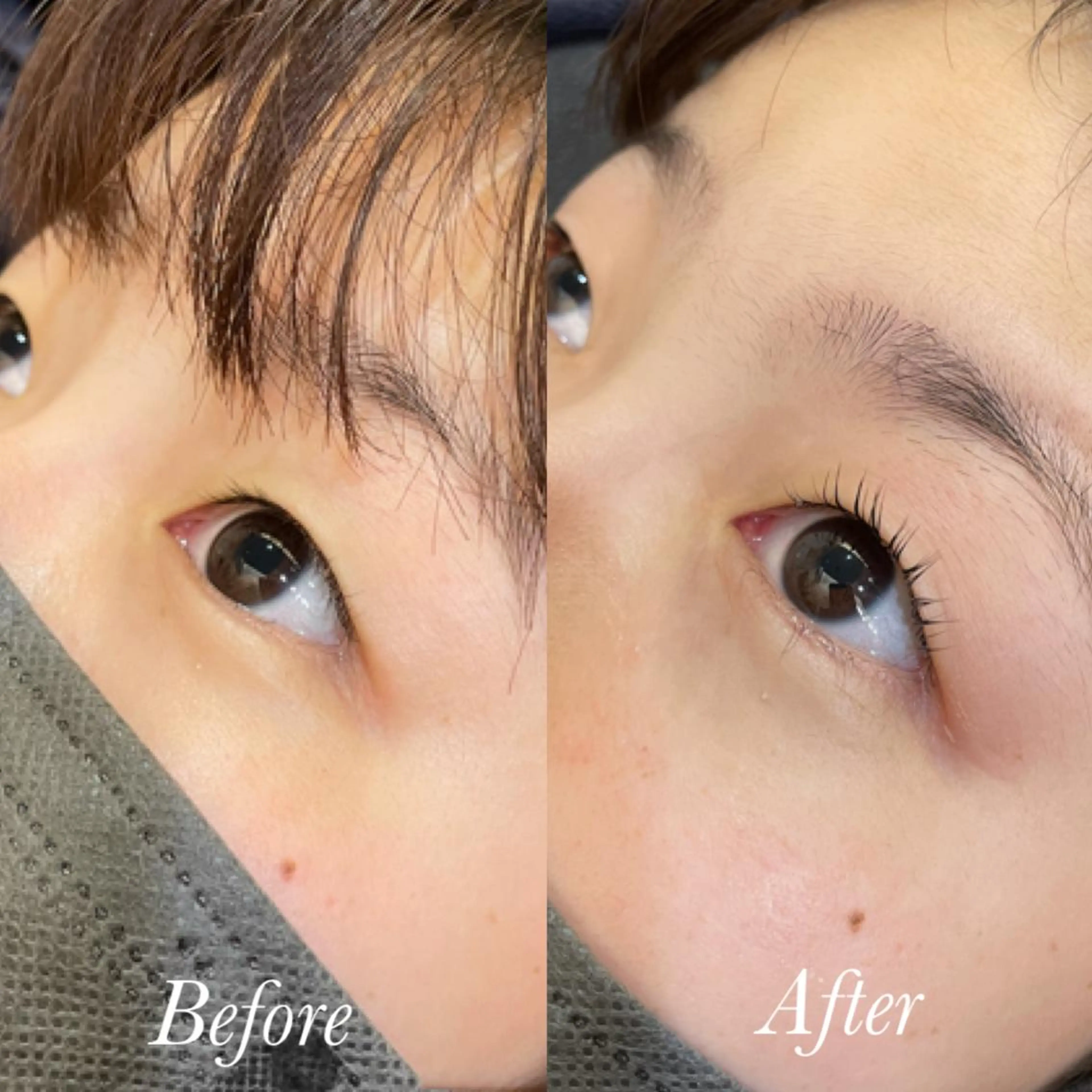 マツエク・マツパ パリジェンヌラッシュリフト aya/小顔レイヤー /柔らかカラーのヘアスタイル