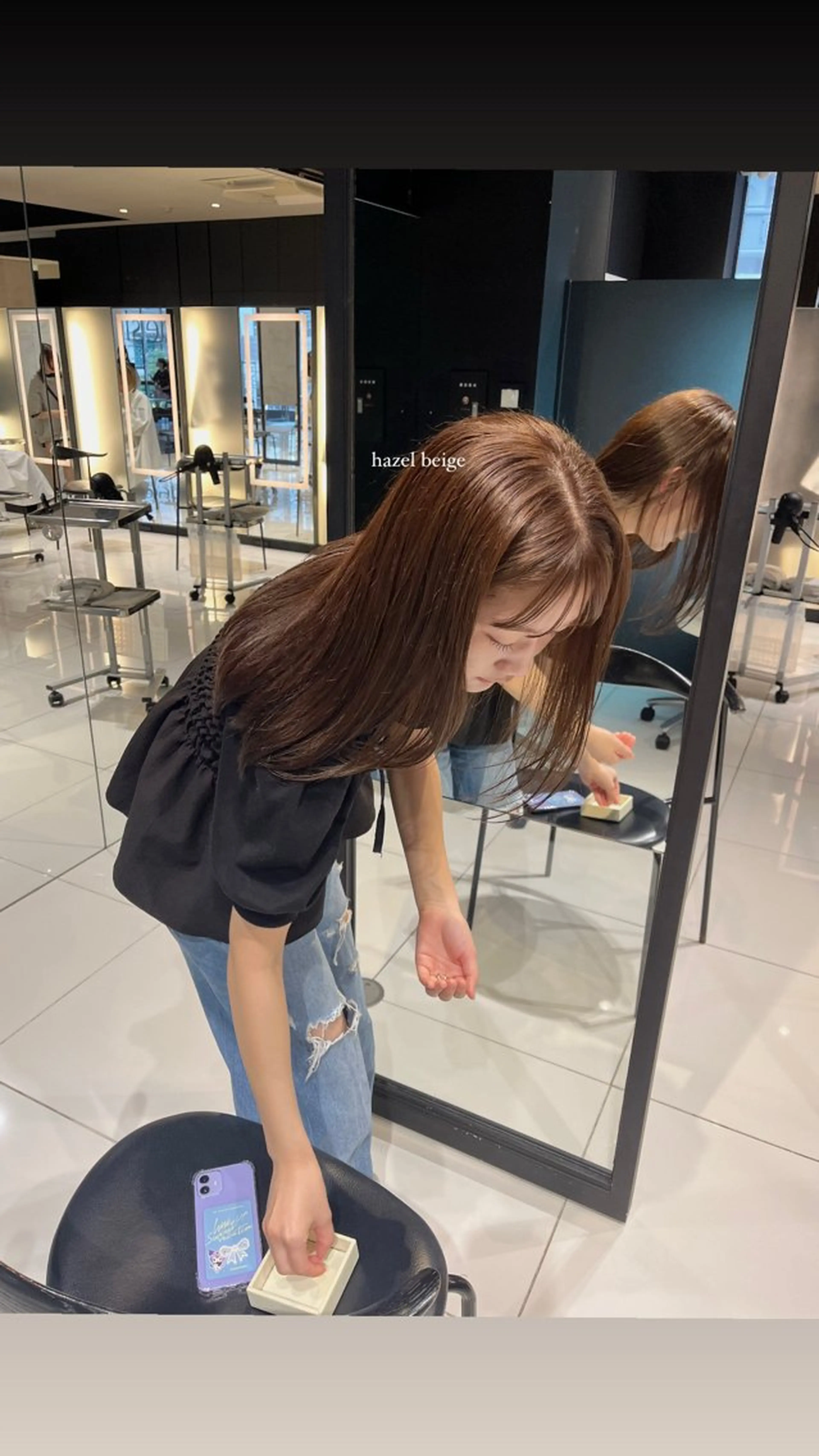 セミロング saki‪🌱‬♡ /ボブ/透明感カラーのヘアスタイル